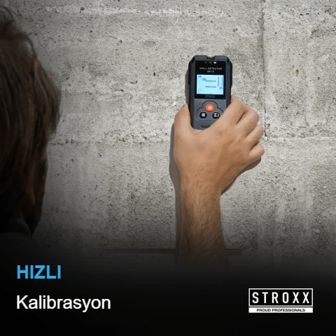 STROXX Duvar Dedektörü — Kablo/ahşap/metal tespit, 9V pil, çantalı