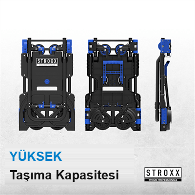 STROXX El Arabası — 2'si 1 arada, kaymaz destek, 136 kg