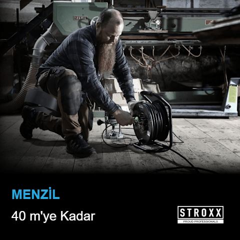 STROXX Kablo Makarası — IP44, H07RN-F, 40 m