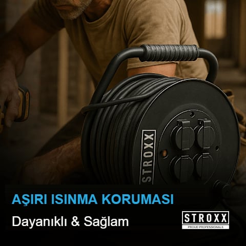 STROXX Kablo Makarası — IP44, H07RN-F, 40 m