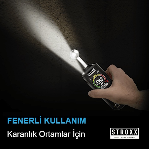 STROXX Nem Ölçer — 40 mm derinlik, hassasiyet ±2,5%
