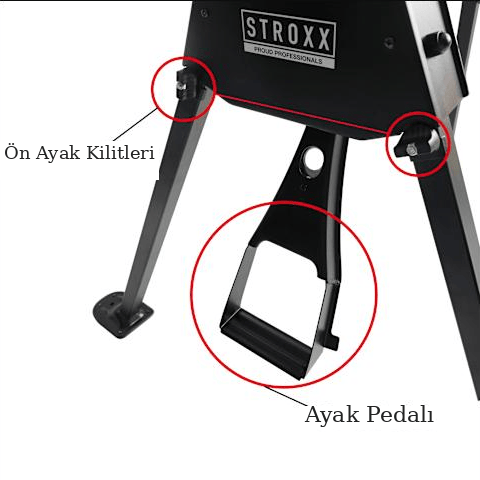 STROXX PowerClamp Ayaklı Sıkma Sehpası — Ayak Pedallı, 1000 kg Sıkma Kuvveti
