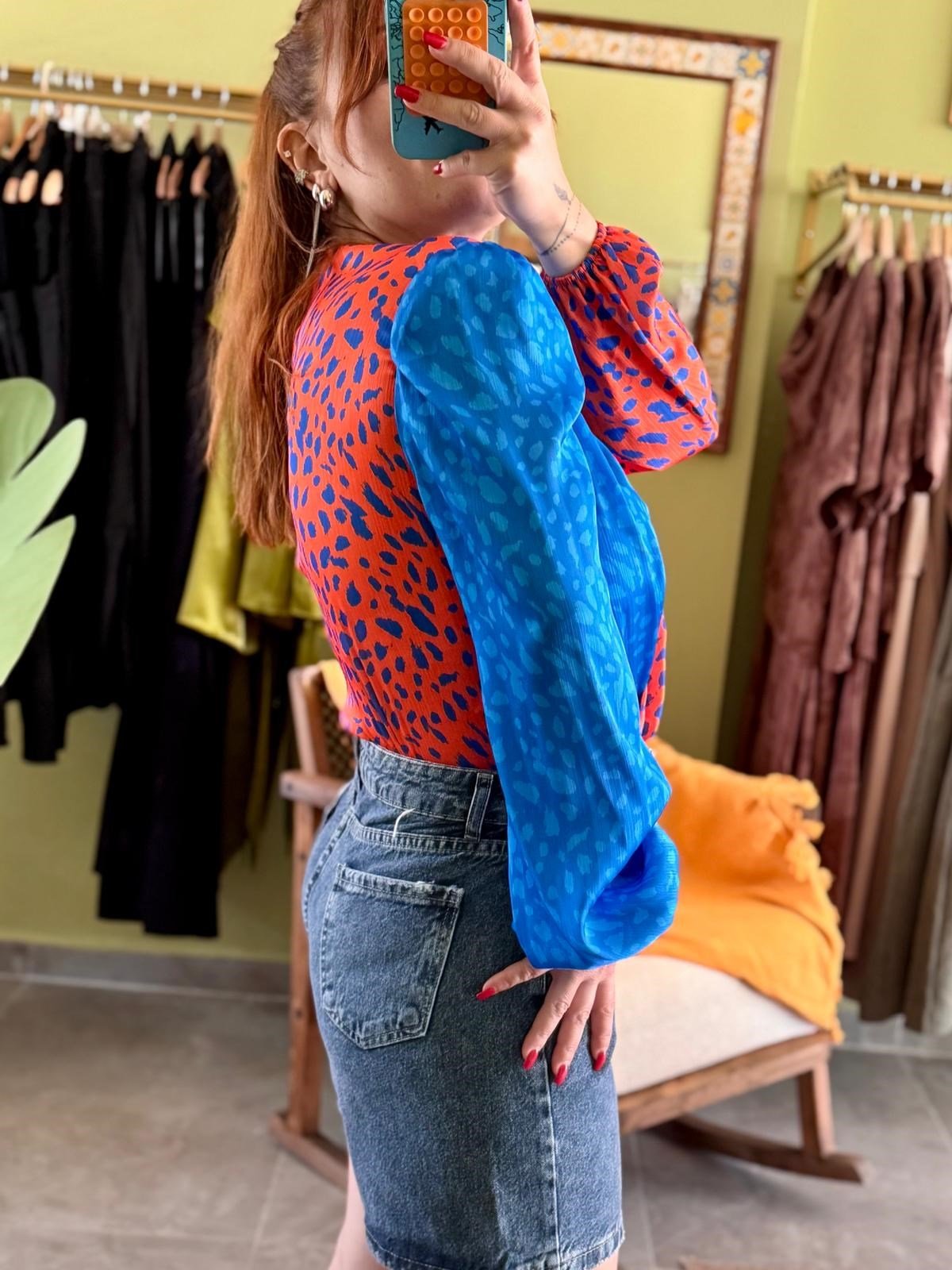 Çift Renkli Bodysuit