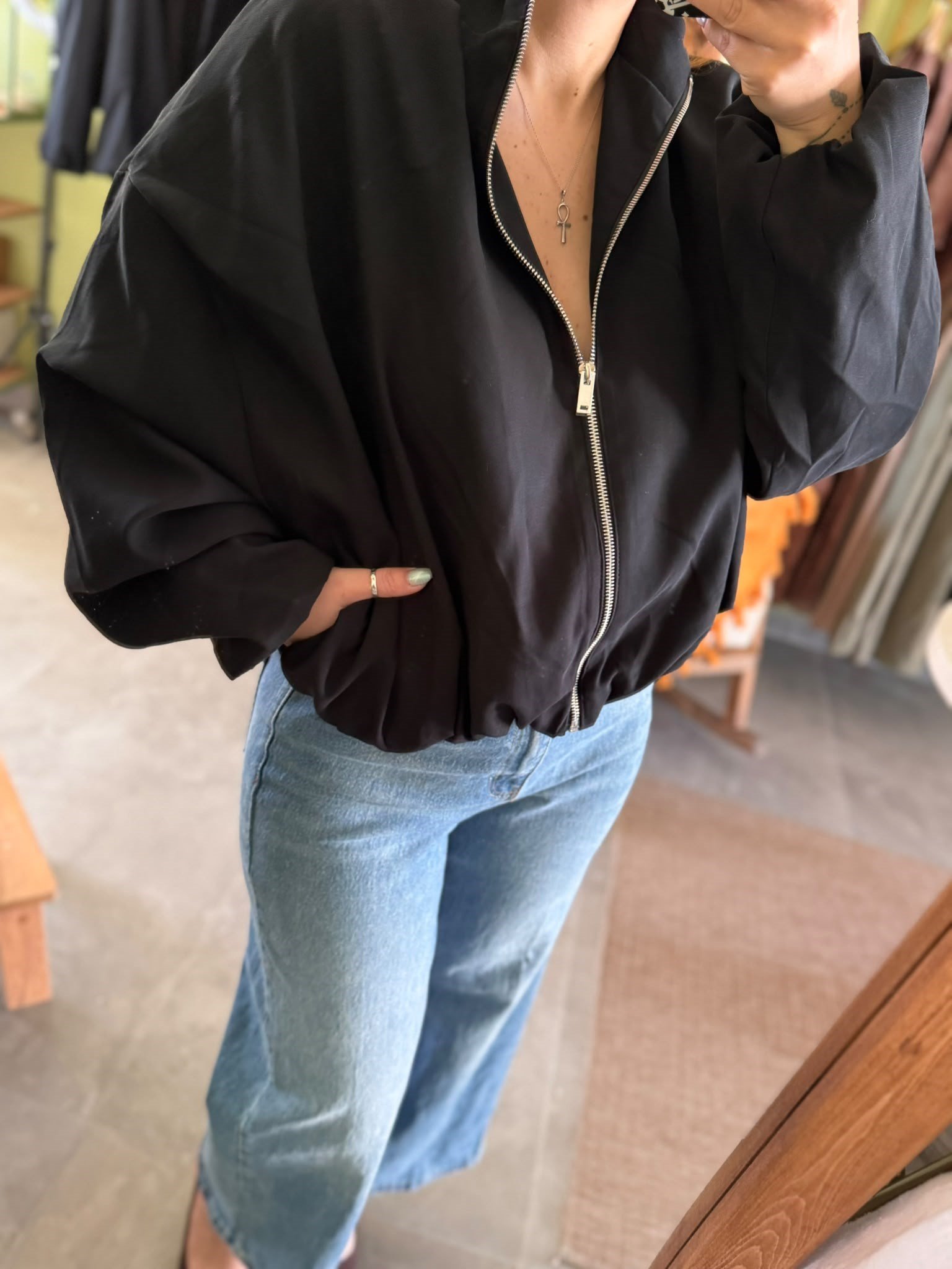 Siyah Bomber Ceket