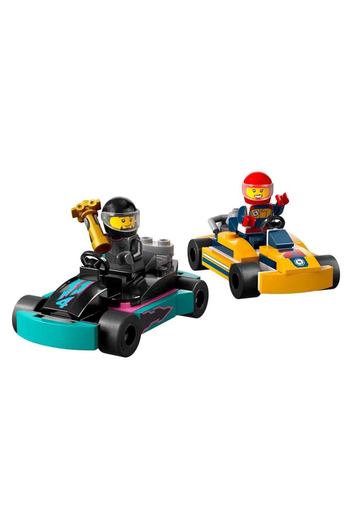 ® City Go-Kartlar ve Yarış Sürücüleri 60400 - 5 Yaş ve Üzeri için Yarışçı Minifigü