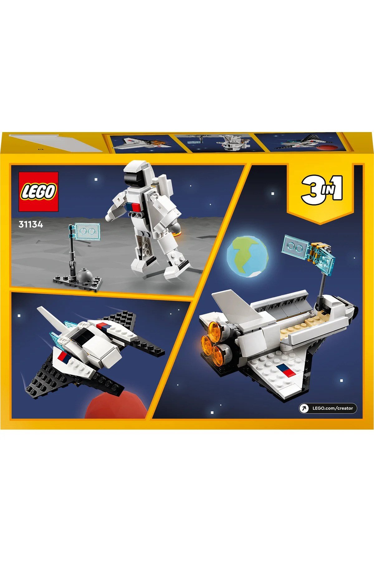 ® Creator Uzay Mekiği 31134 - 6+ Çocuklar için Yaratıcı Oyuncak Yapım Seti (144P)