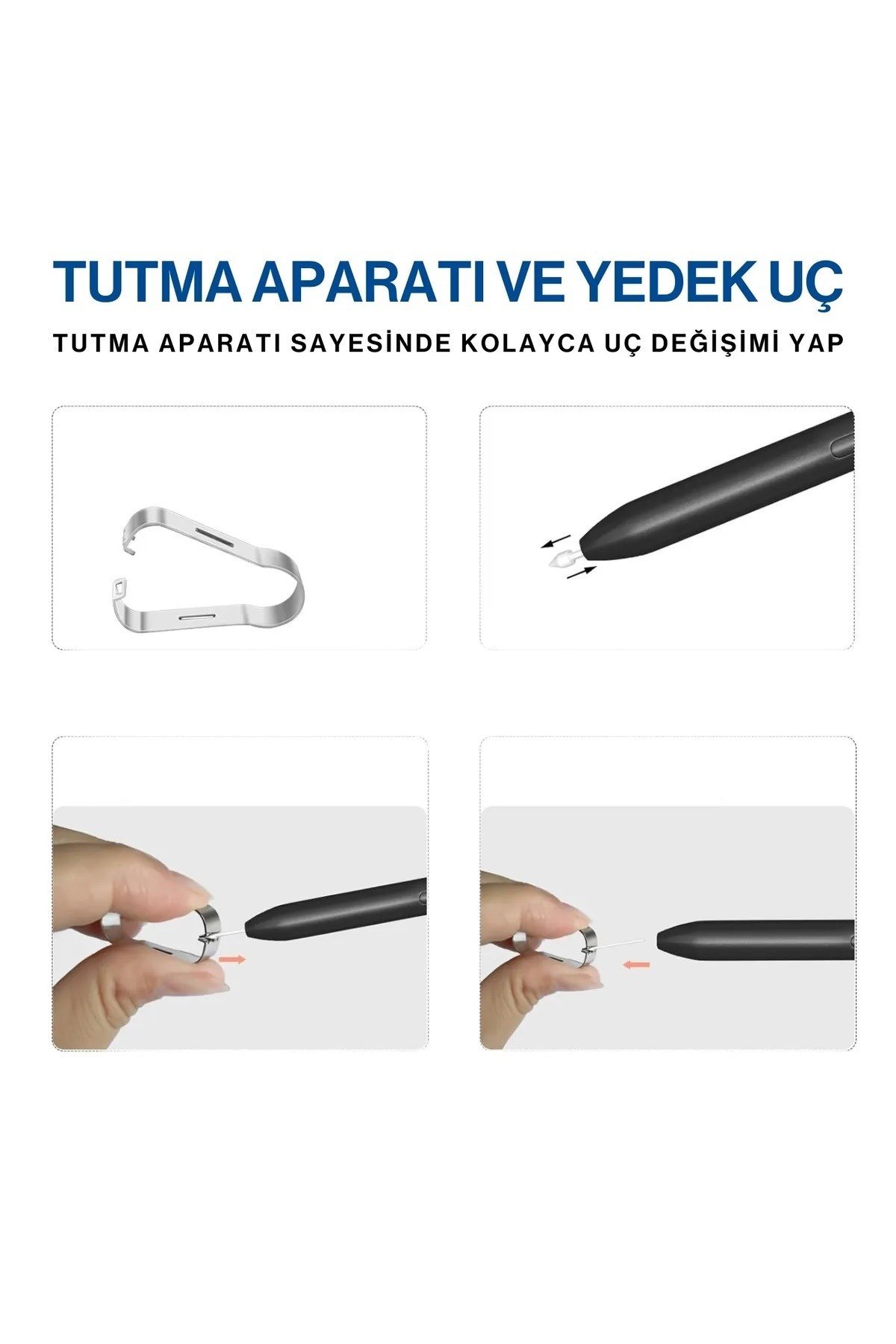 GALAXY TAB S7/S7FE/S8/S8+/S9 Ultra CİHAZLARINA İÇİN KALEM (S PEN) UCU SİYAH