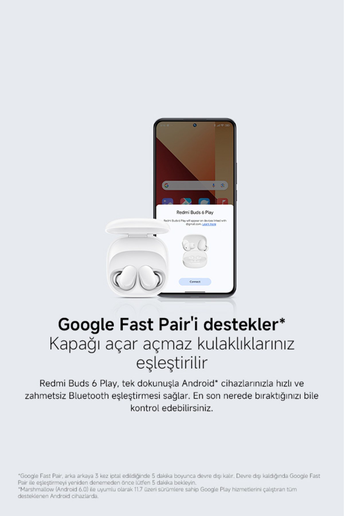 Redmi Buds 6 Play Mavi Kulakiçi Kulaklık- Gürültü Engelleme BT 5.4 TWS (Xiaomi TR Garantili)