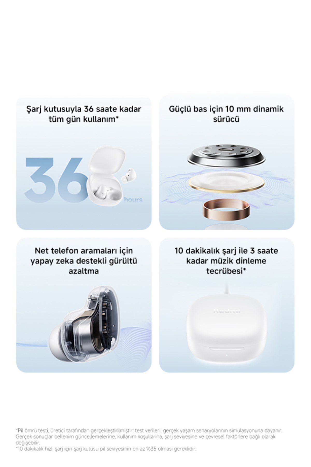 Redmi Buds 6 Play Mavi Kulakiçi Kulaklık- Gürültü Engelleme BT 5.4 TWS (Xiaomi TR Garantili)
