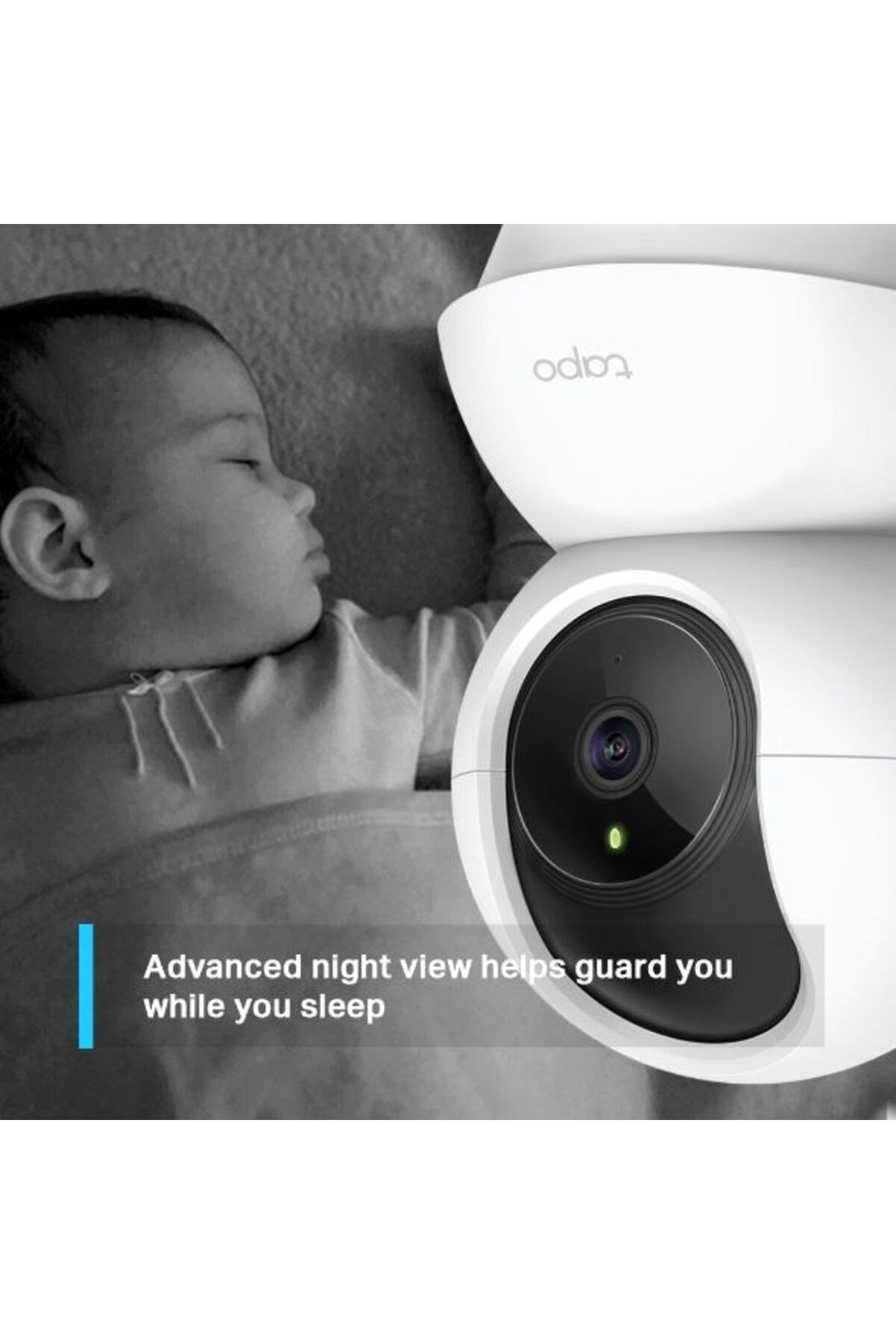 Tapo C210 Akıllı Wi-Fi Güvenlik Kamerası 360 Derece Takip Çift Yönlü Ses Bebek Ağlaması Tespiti