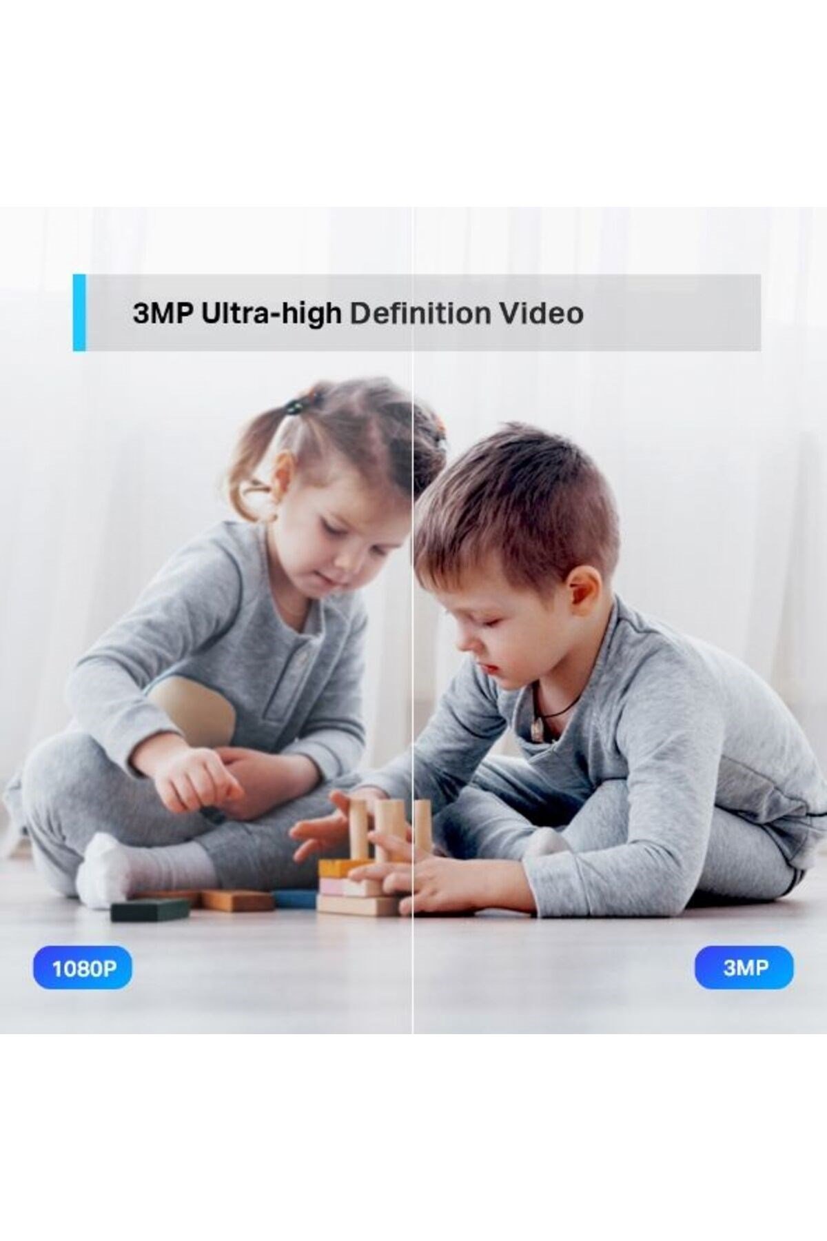 Tapo C210 Akıllı Wi-Fi Güvenlik Kamerası 360 Derece Takip Çift Yönlü Ses Bebek Ağlaması Tespiti