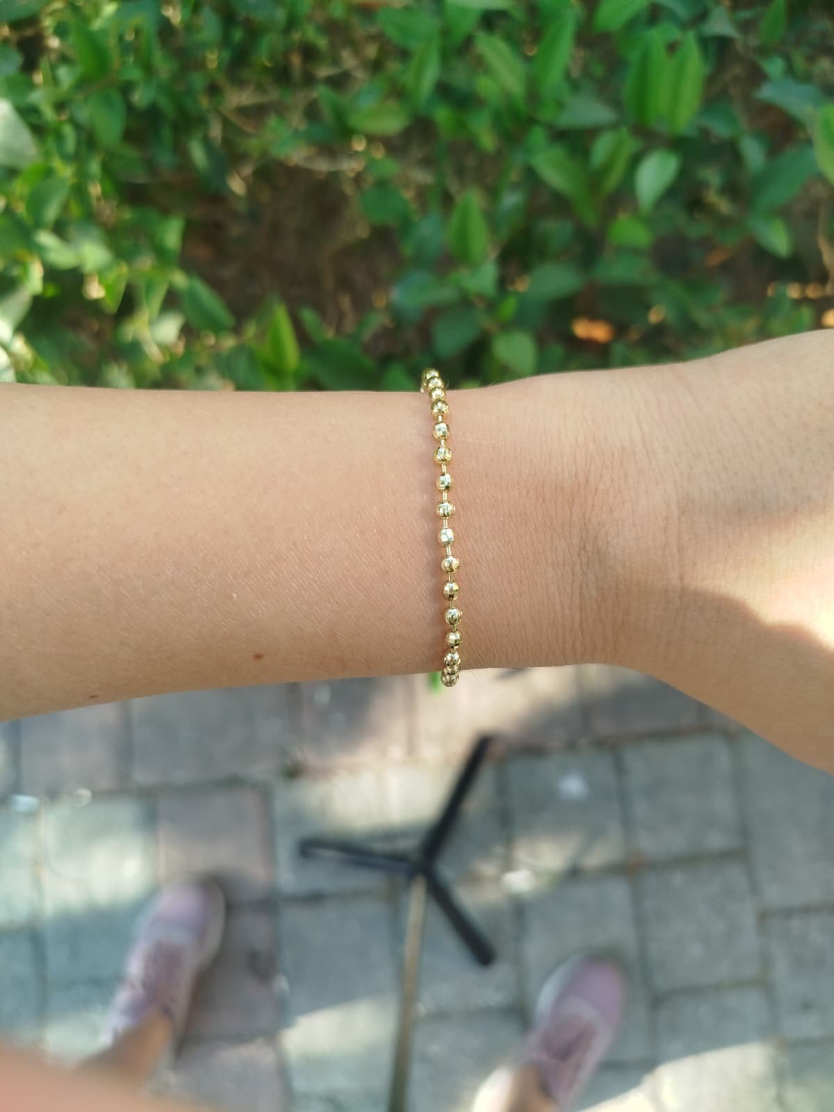 14K Kuyumcu İşçiliği Minimal Topçuklu Bileklik