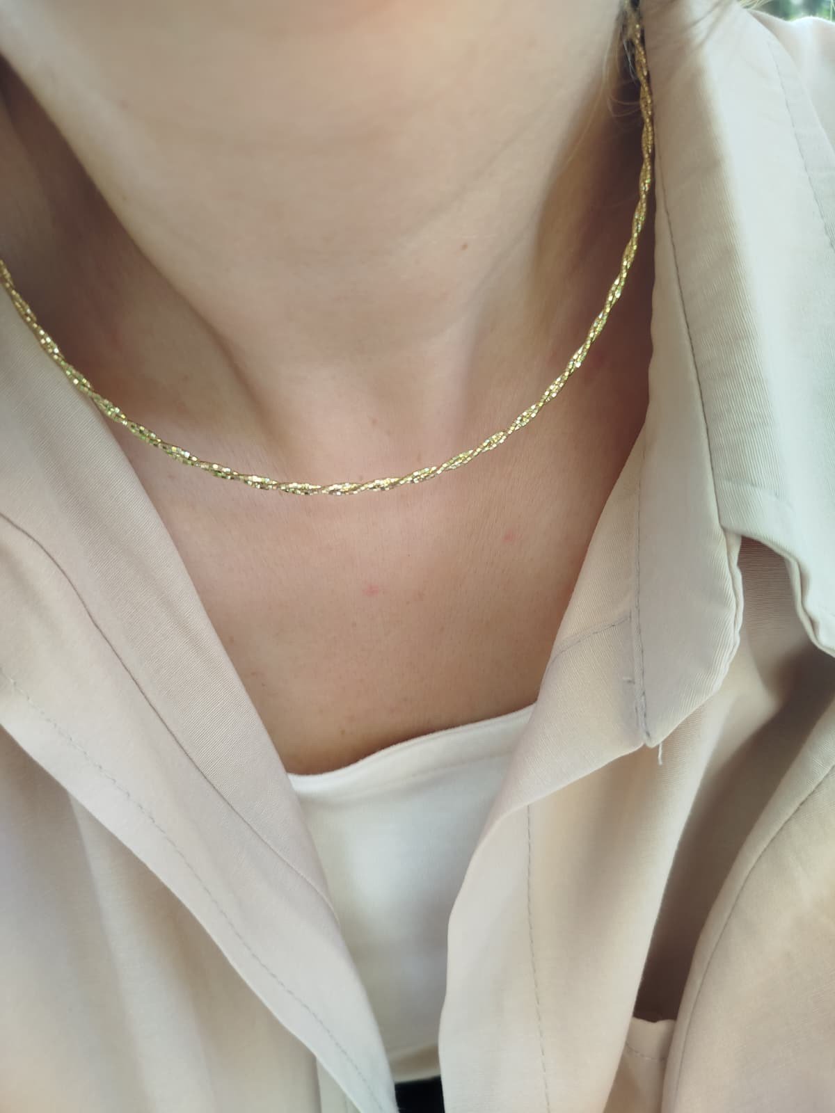 14K Kuyumcu İşçiliği Tel Choker(Tasma) Kolye