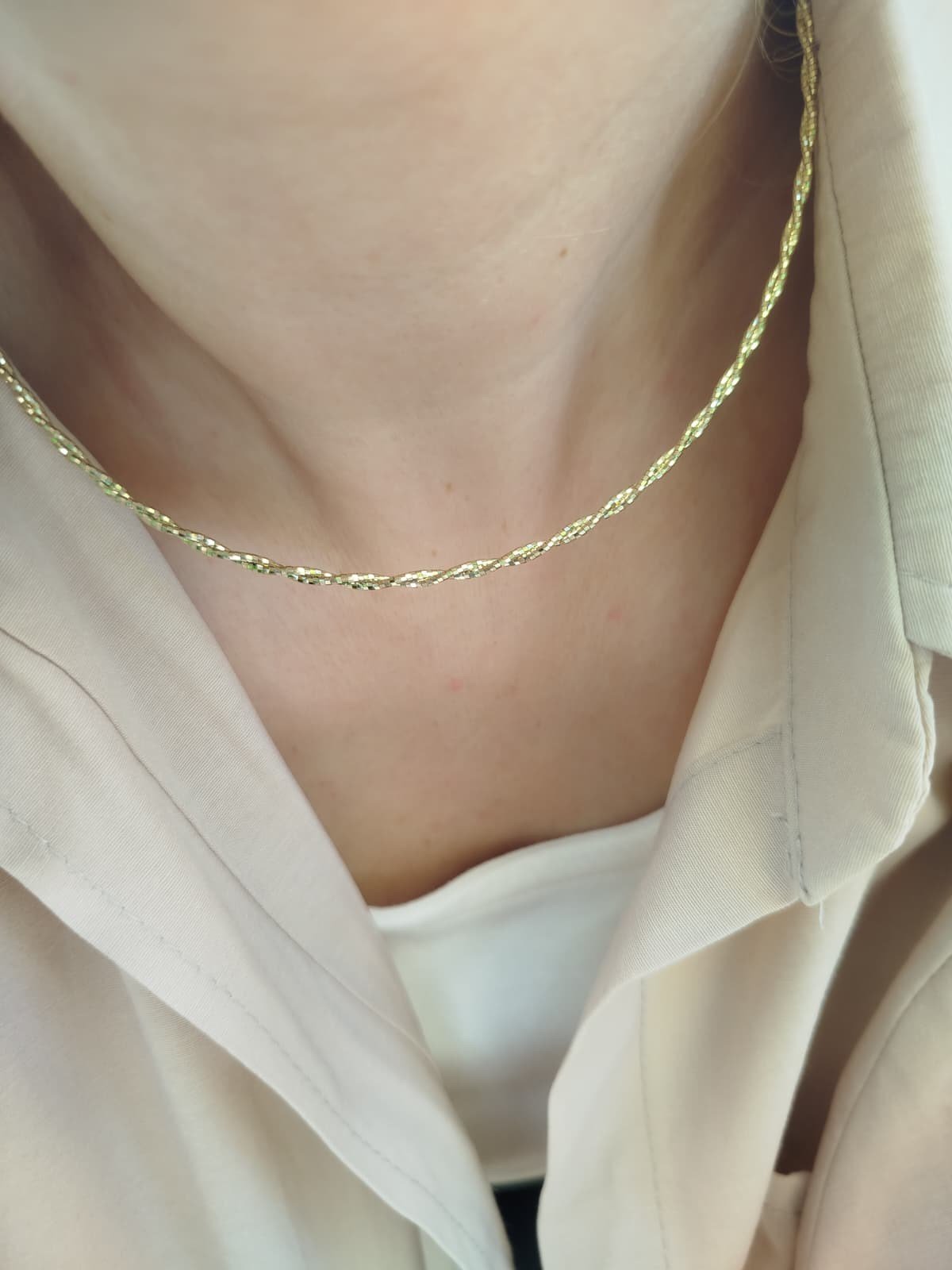 14K Kuyumcu İşçiliği Tel Choker(Tasma) Kolye