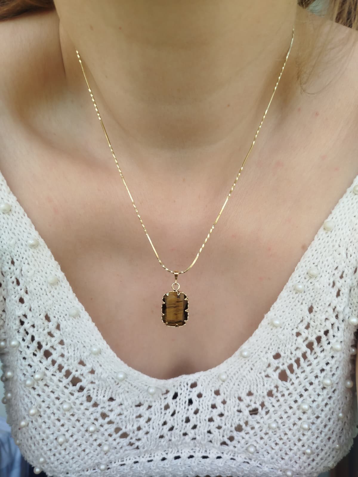 14K Özel Seri Doğal Taşlı Kolye