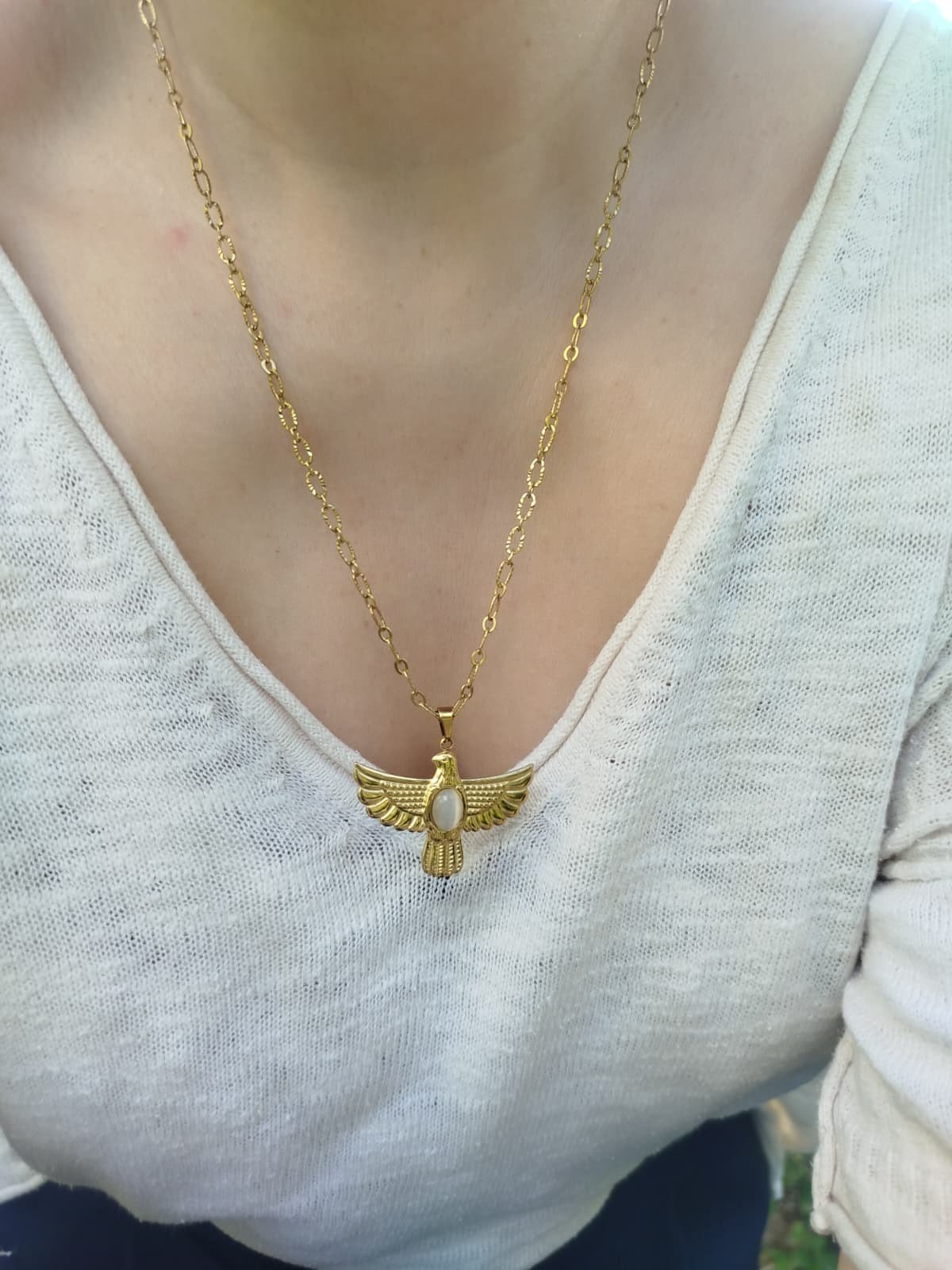 Çelik Gold Anka Kuşu Kolye