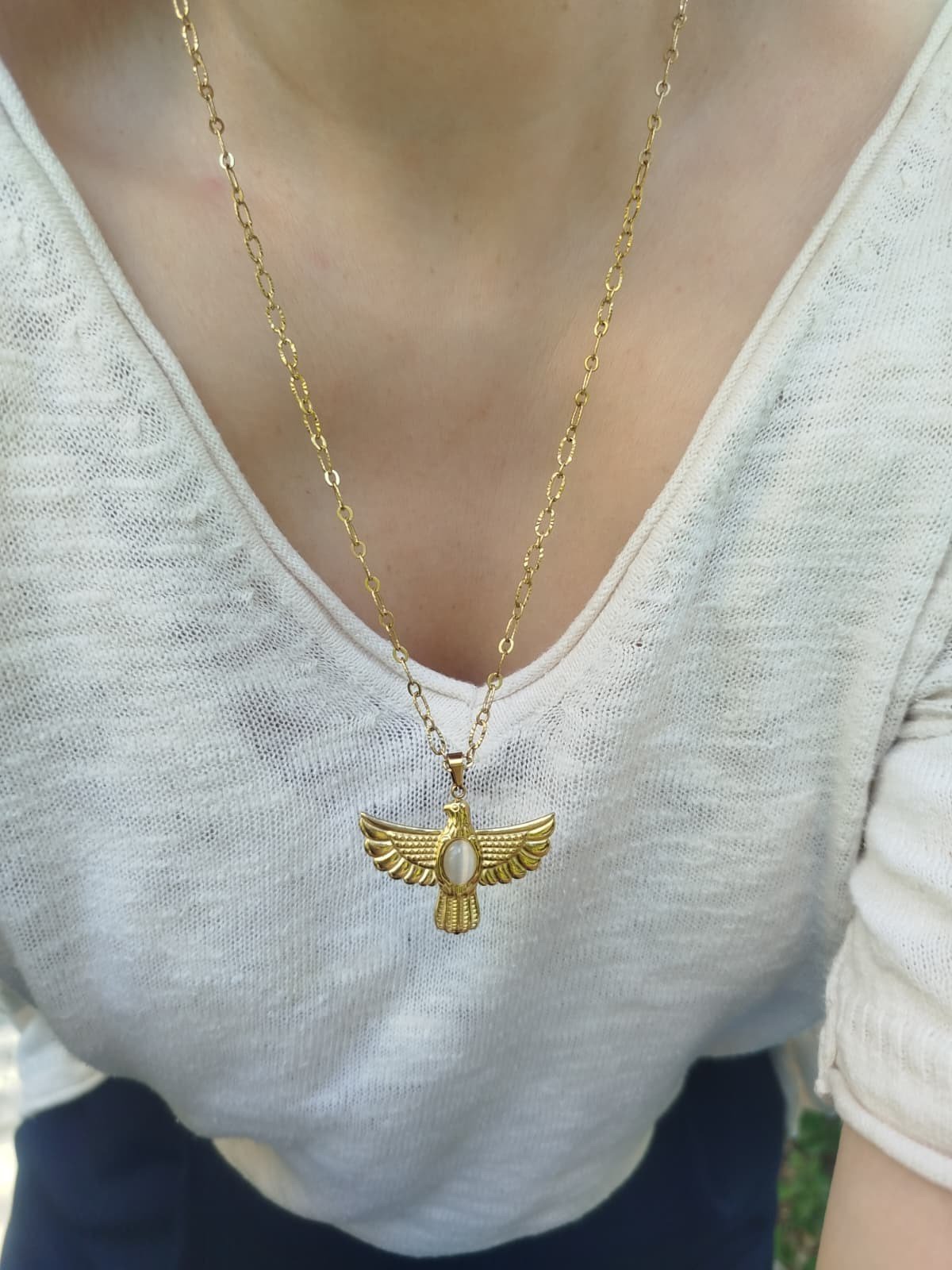 Çelik Gold Anka Kuşu Kolye