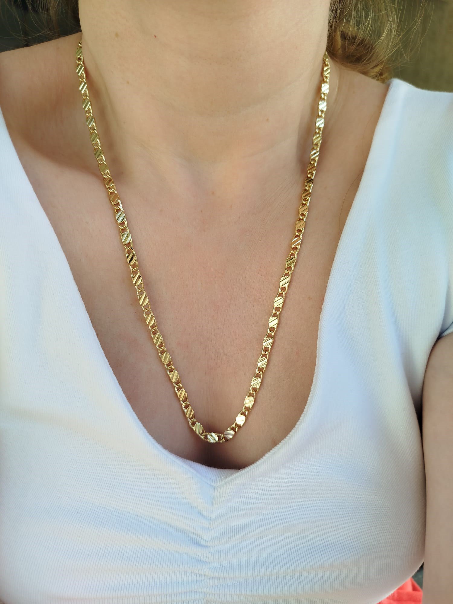 Gold Desenli Zincir 60 Cm