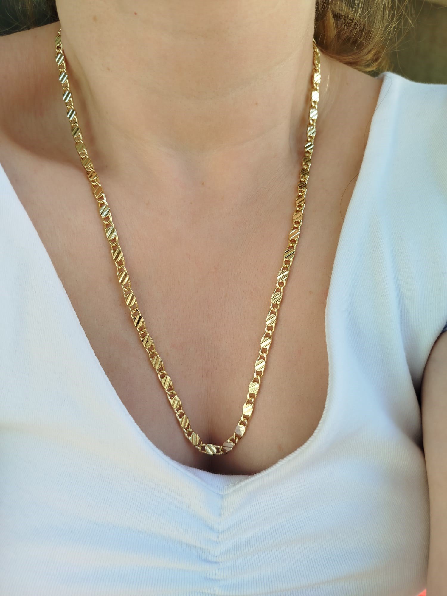 Gold Desenli Zincir 60 Cm