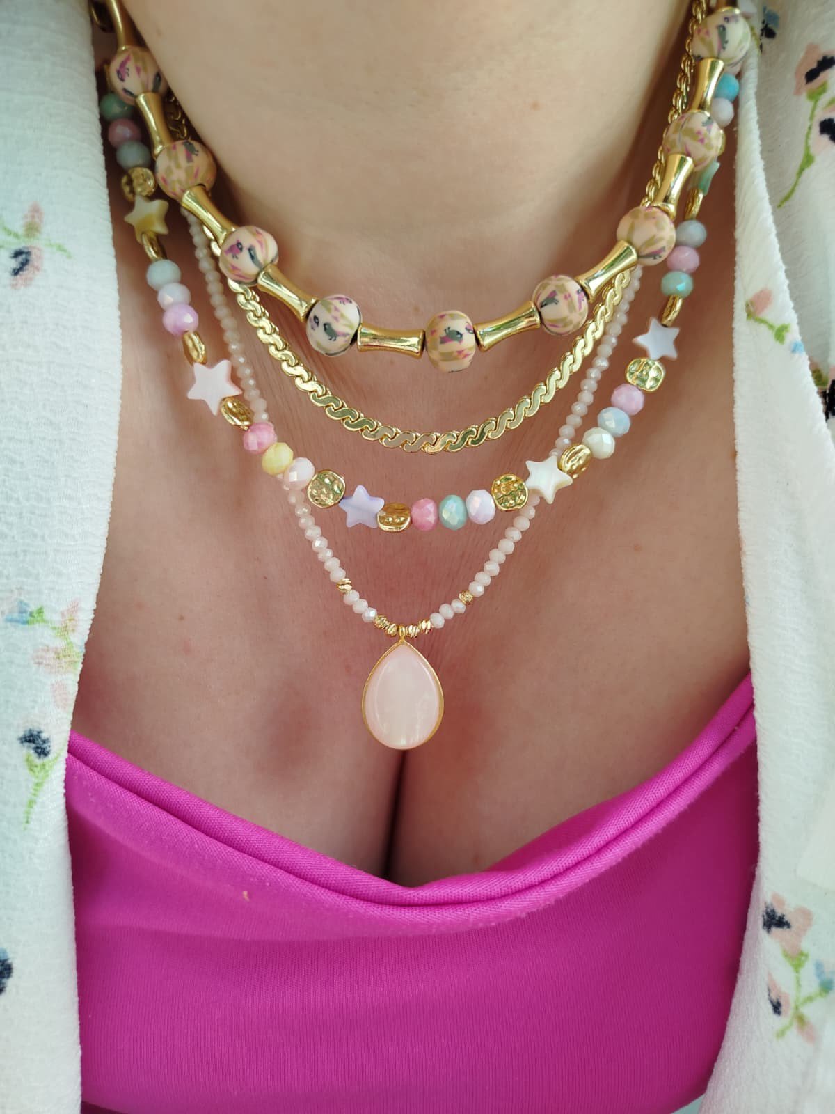 Pembe Gold Kolye Seti