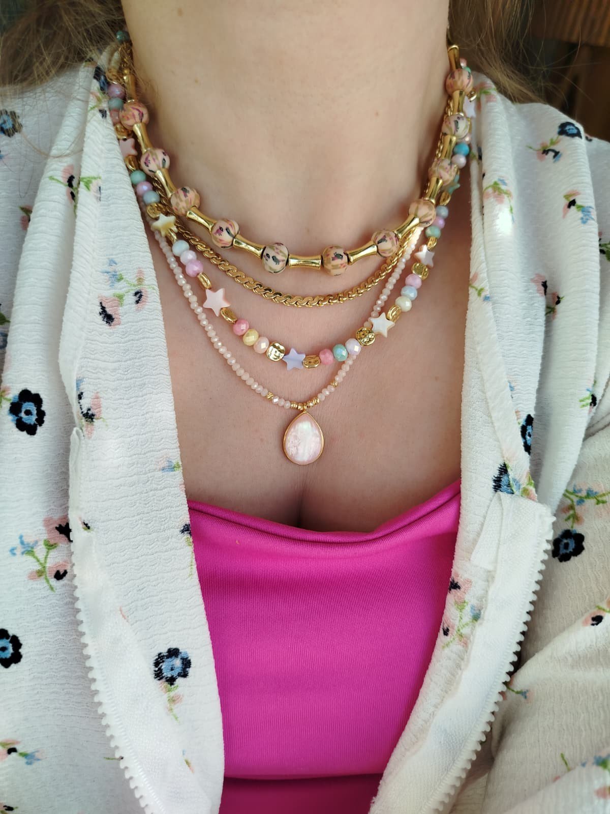 Pembe Gold Kolye Seti