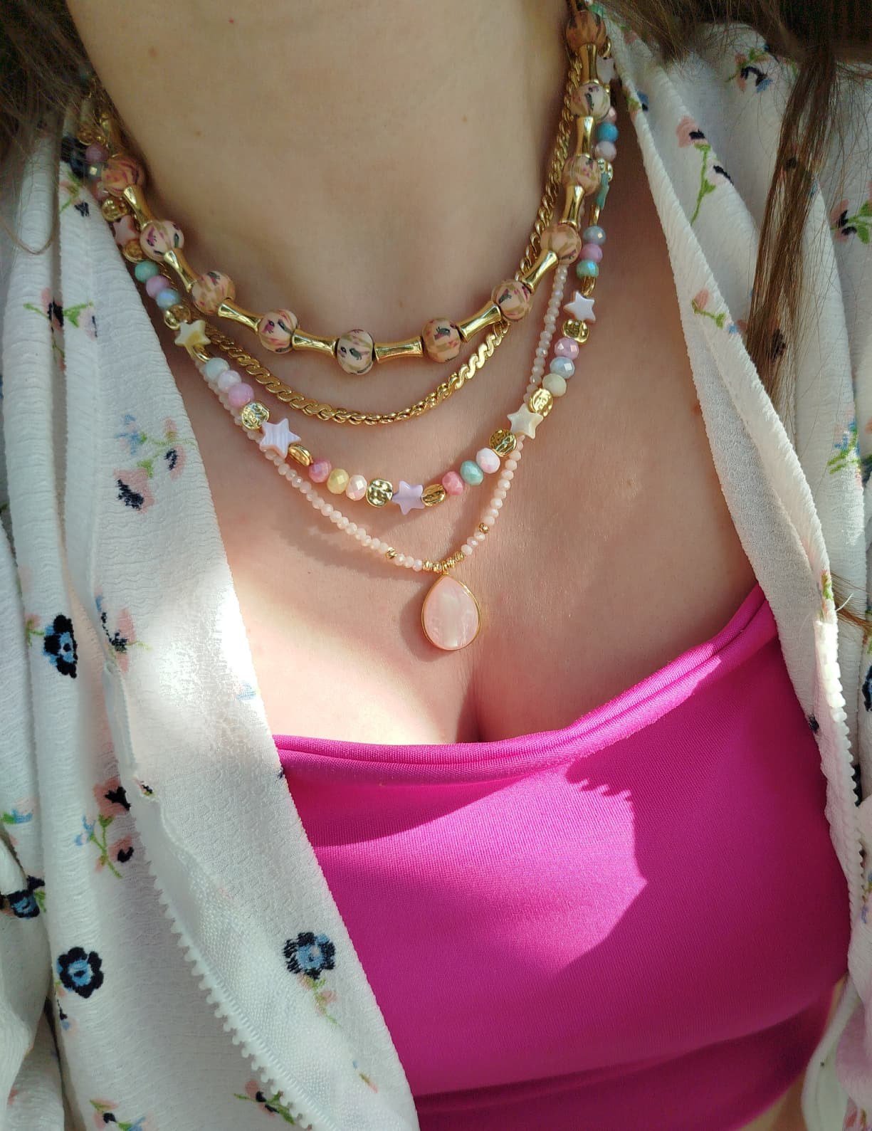 Pembe Gold Kolye Seti