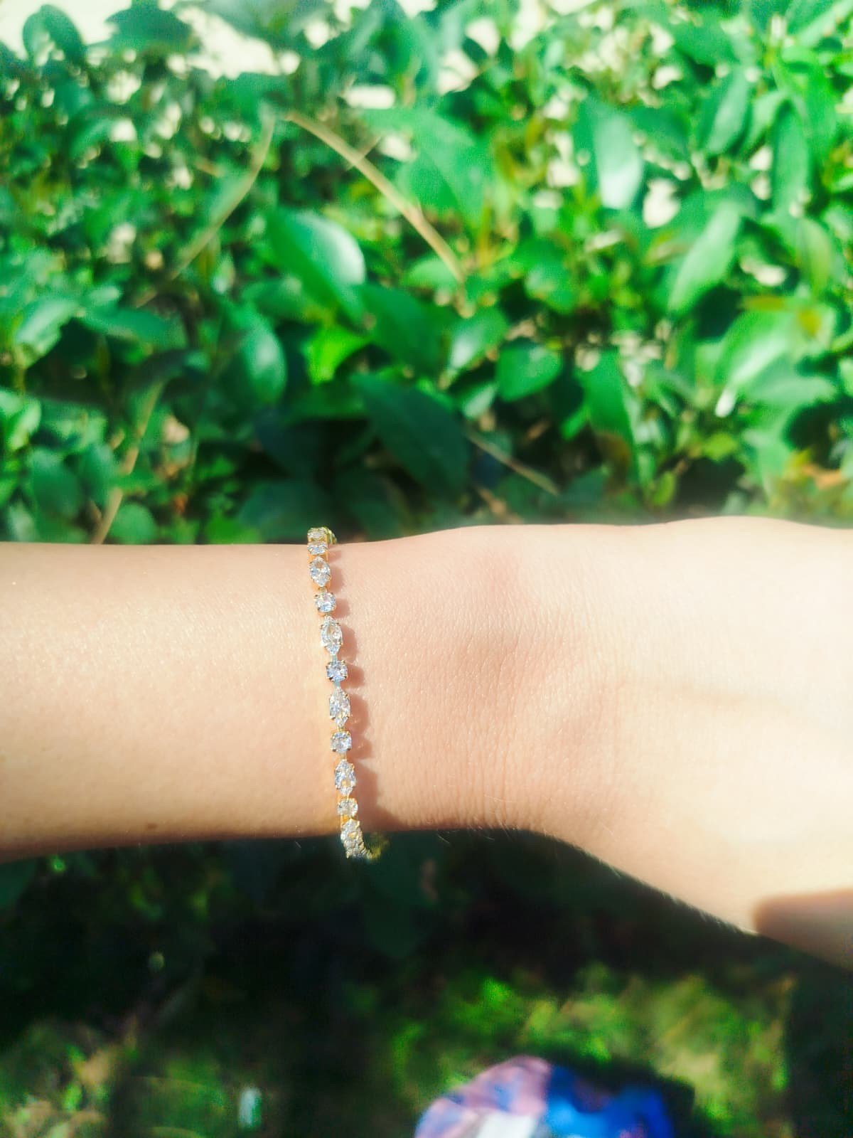 Taşlı Gold Bileklik
