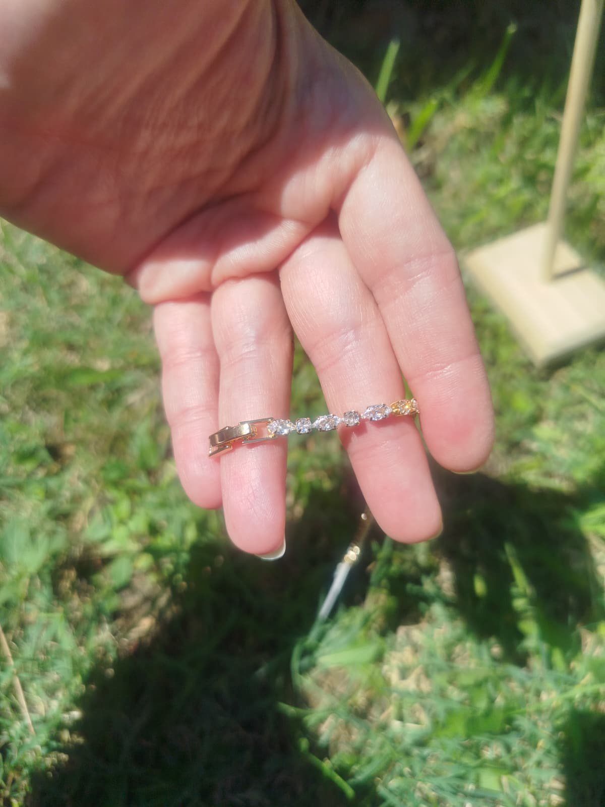 Taşlı Gold Bileklik