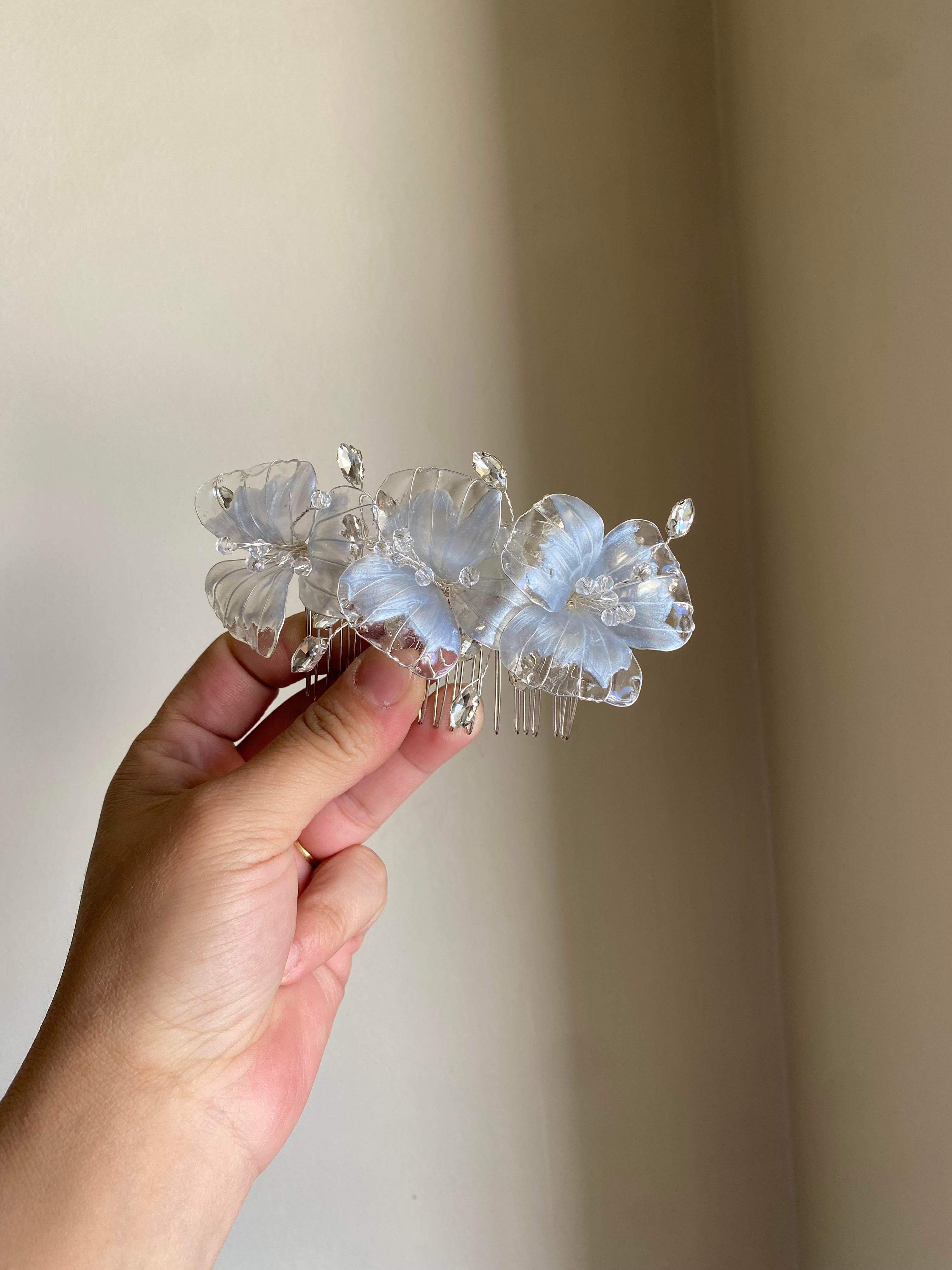 MAVİ GEÇİŞ DETAYLI (DİANA MODEL) GELİN SAÇ TOKASI