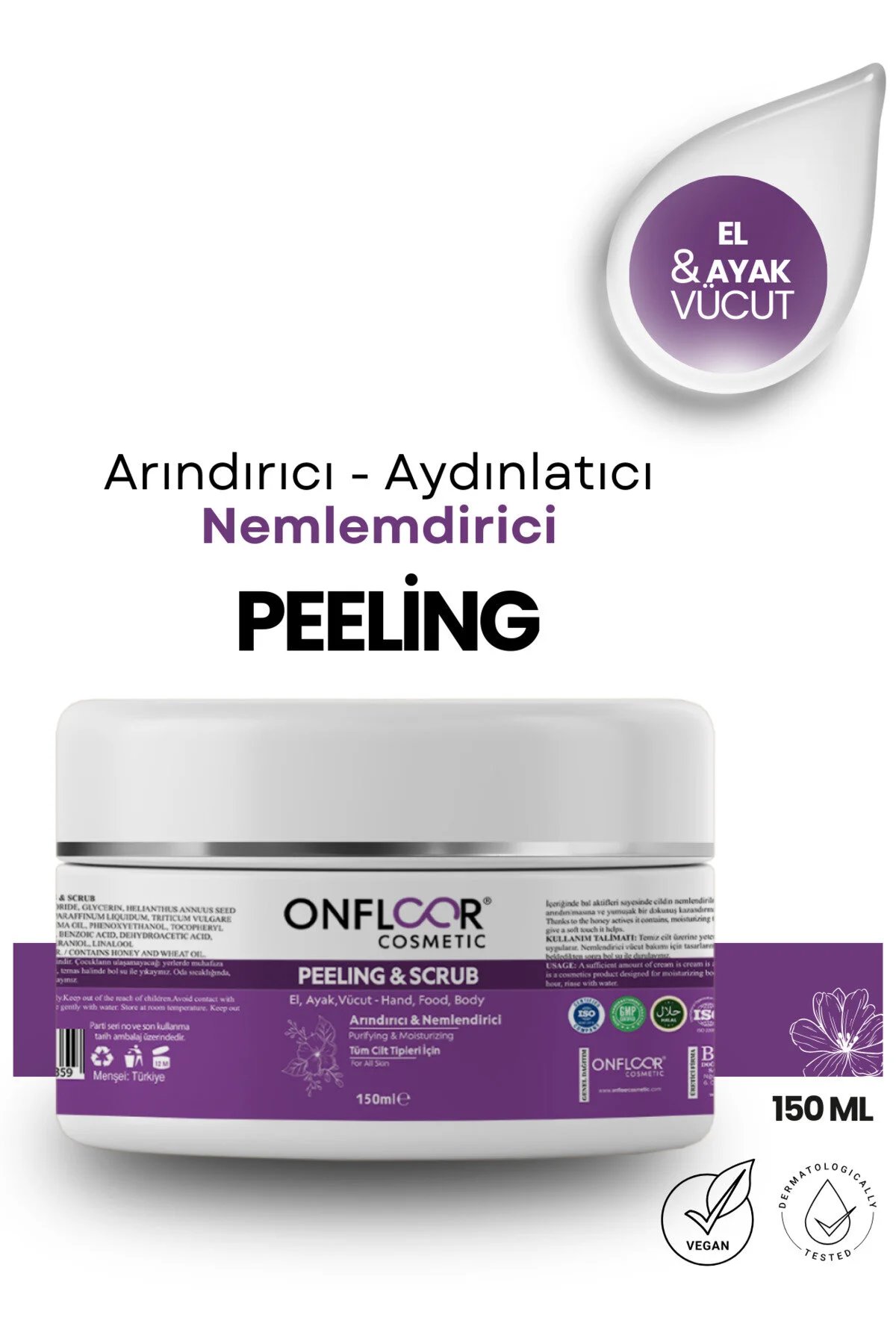 Çilek Görünümü ve Pürüz Karşıtı Yenileyici Vücut Peelingi 150 ml