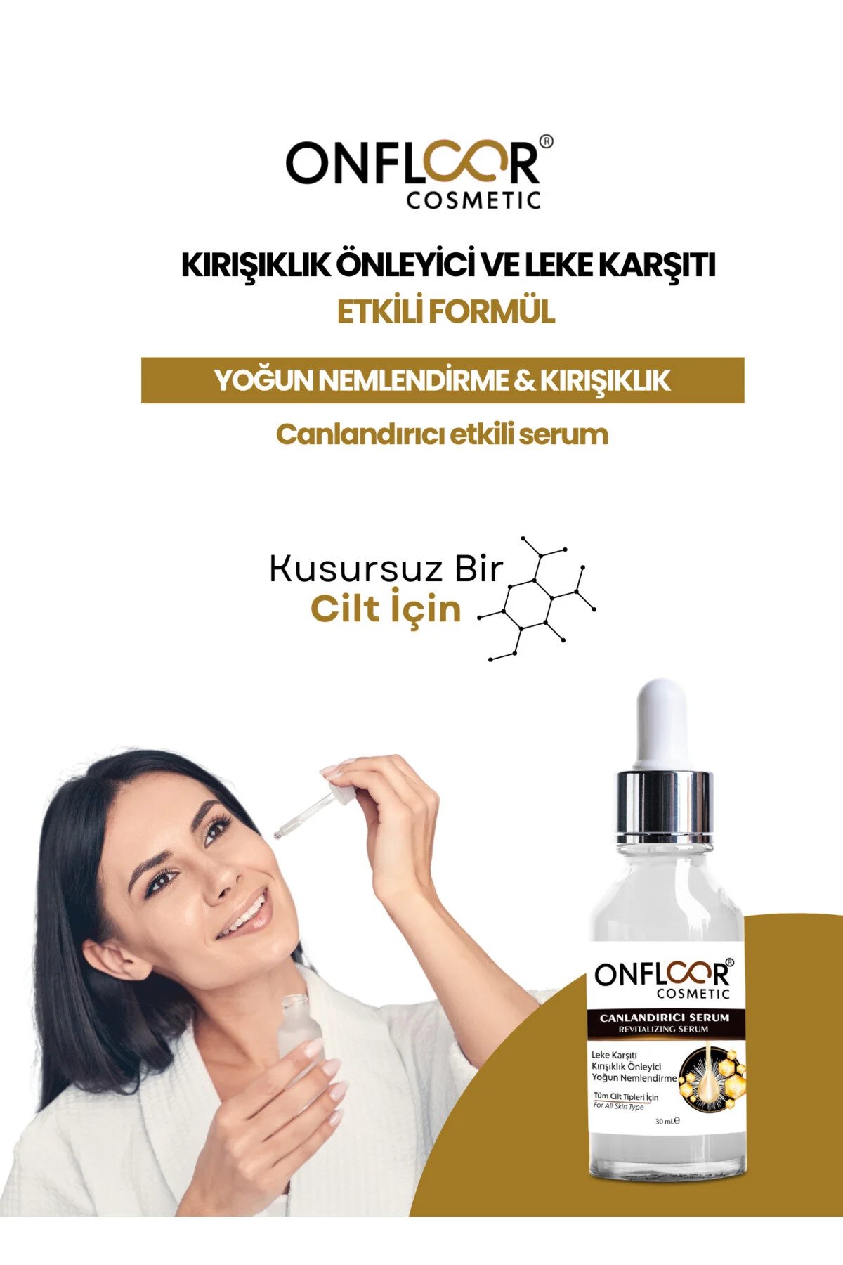 Cilt Sıkılaştırıcı, Kırışıklık Karşıtı , Gözenek Görünümü Azaltıcı ve Yoğun Nemlendirici Serum 30 ml