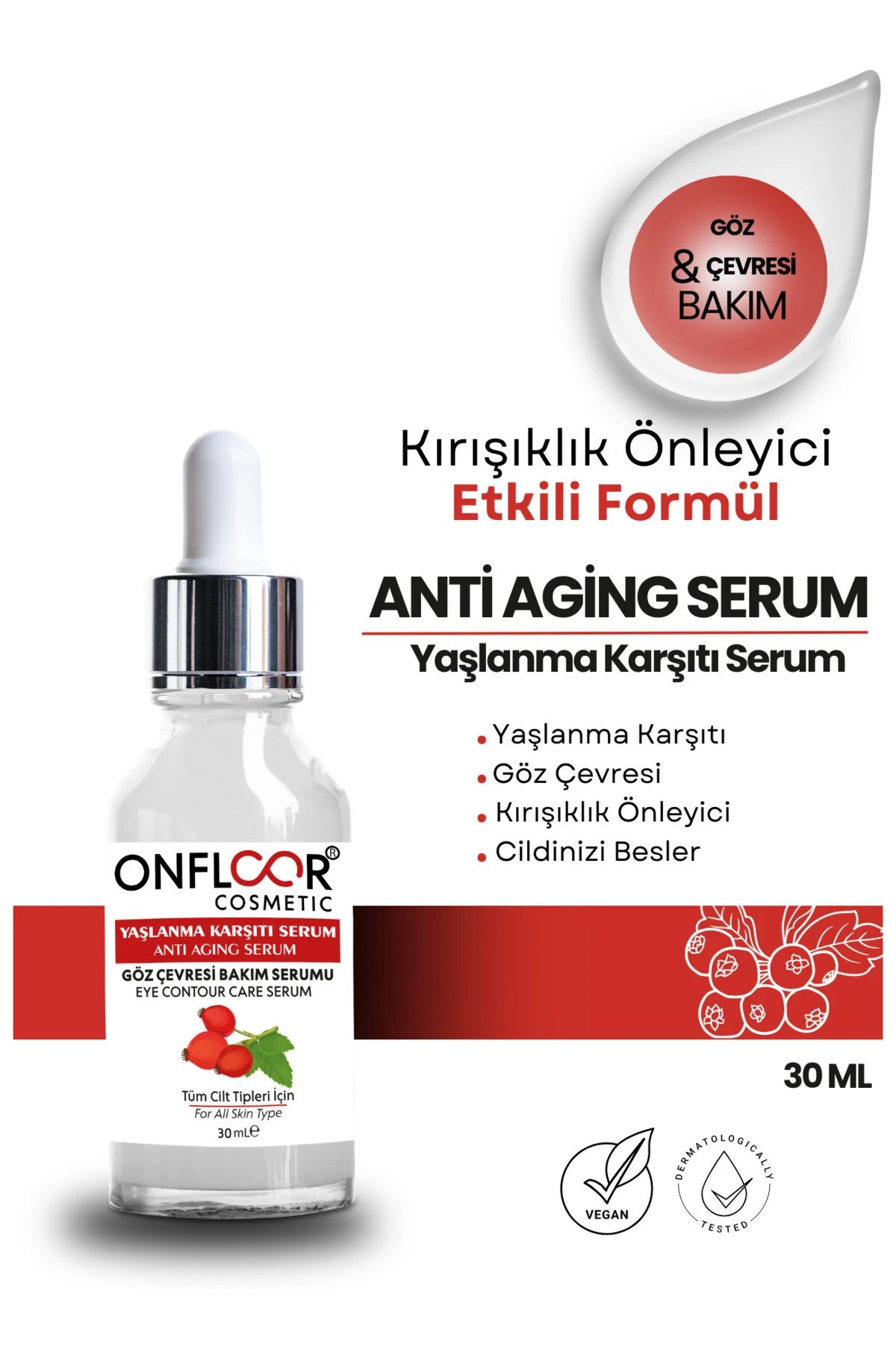 Kırışıklık, Morluk ve Torbalanma Karşıtı Bakım | Göz Çevresi Serumu 30 ml