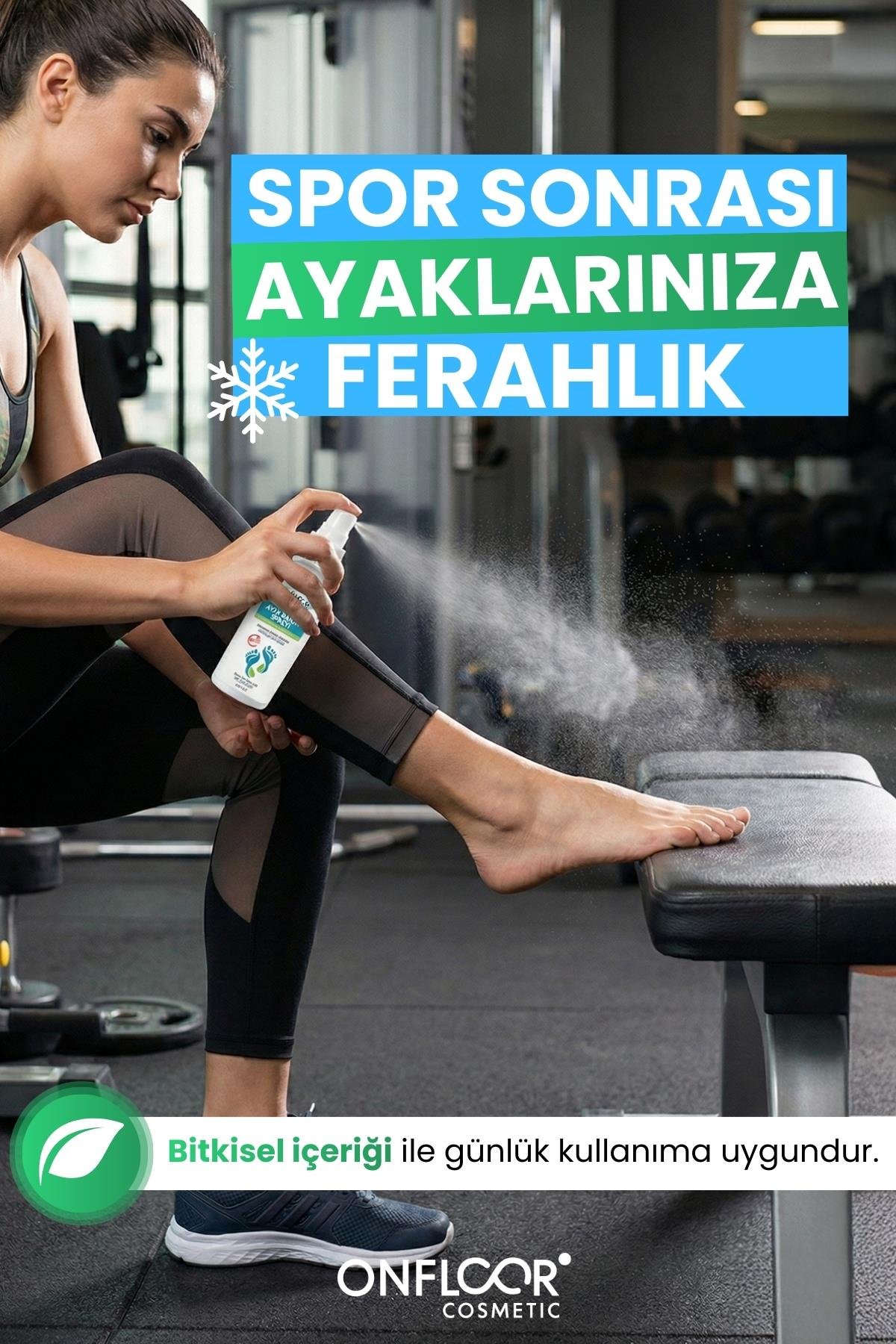 ONFLOOR Ayak Kokusu Giderici,Nasır,Mantar,Kötü koku, önleyici | 12 SAAT KONFOR |ferahlatıcı Sprey 125 ml