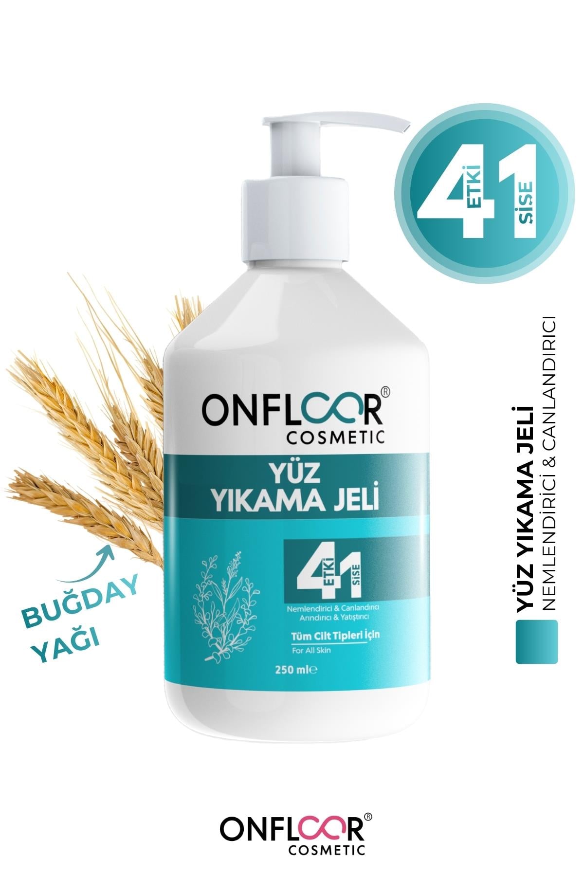 ONFLOOR Makyaj Temizleyici, Gözenek Arındırıcı ve Akne Eğilimli Ciltler İçin Yüz Temizleme Jeli 250 ml