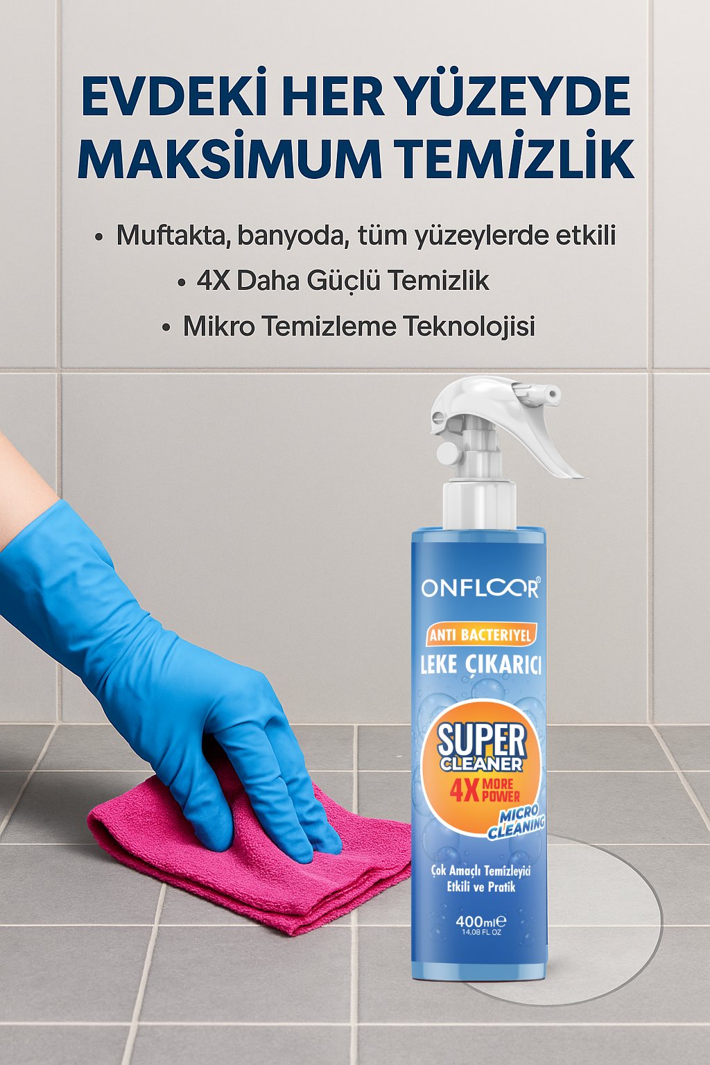 ONFLOOR Yağ, Kahve, Çay, Kan ve Makyaj Lekesi Çıkarıcı Sprey 400 ml 