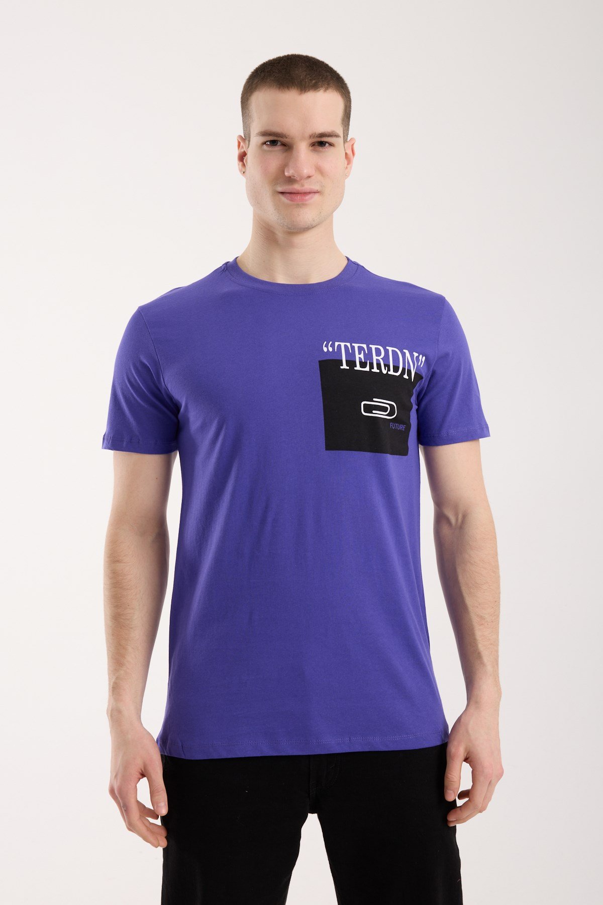 Erkek Baskılı T-Shirt Sportif Kesim Günlük Kullanım
