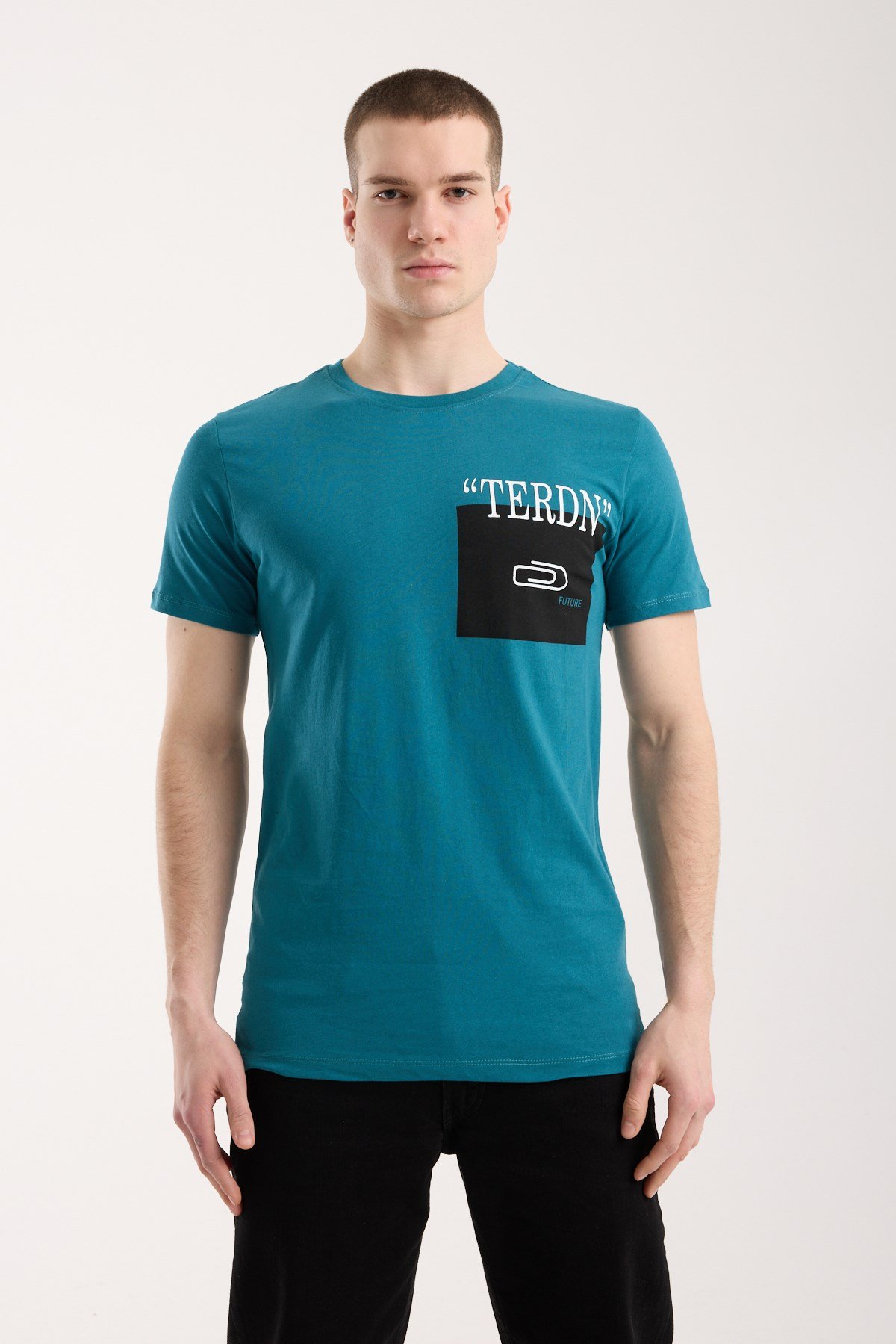 Erkek Baskılı T-Shirt Sportif Kesim Günlük Kullanım