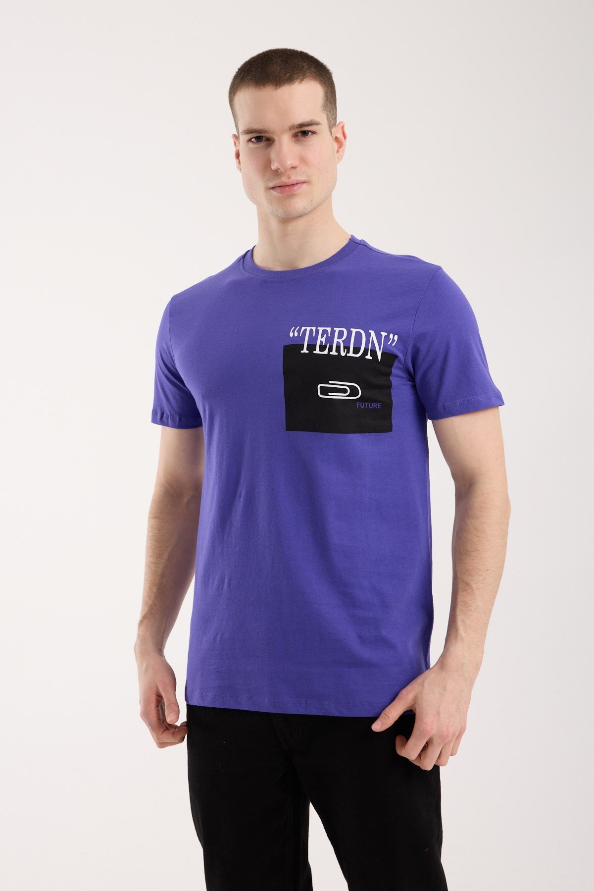 Erkek Baskılı T-Shirt Sportif Kesim Günlük Kullanım