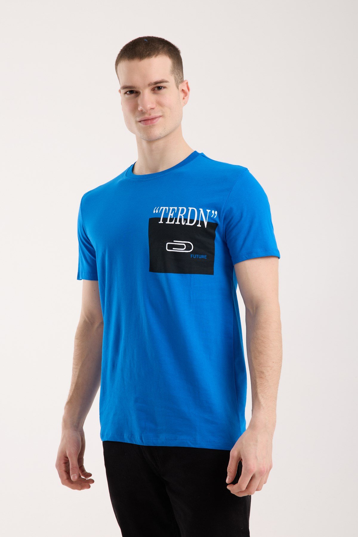 Erkek Baskılı T-Shirt Sportif Kesim Günlük Kullanım