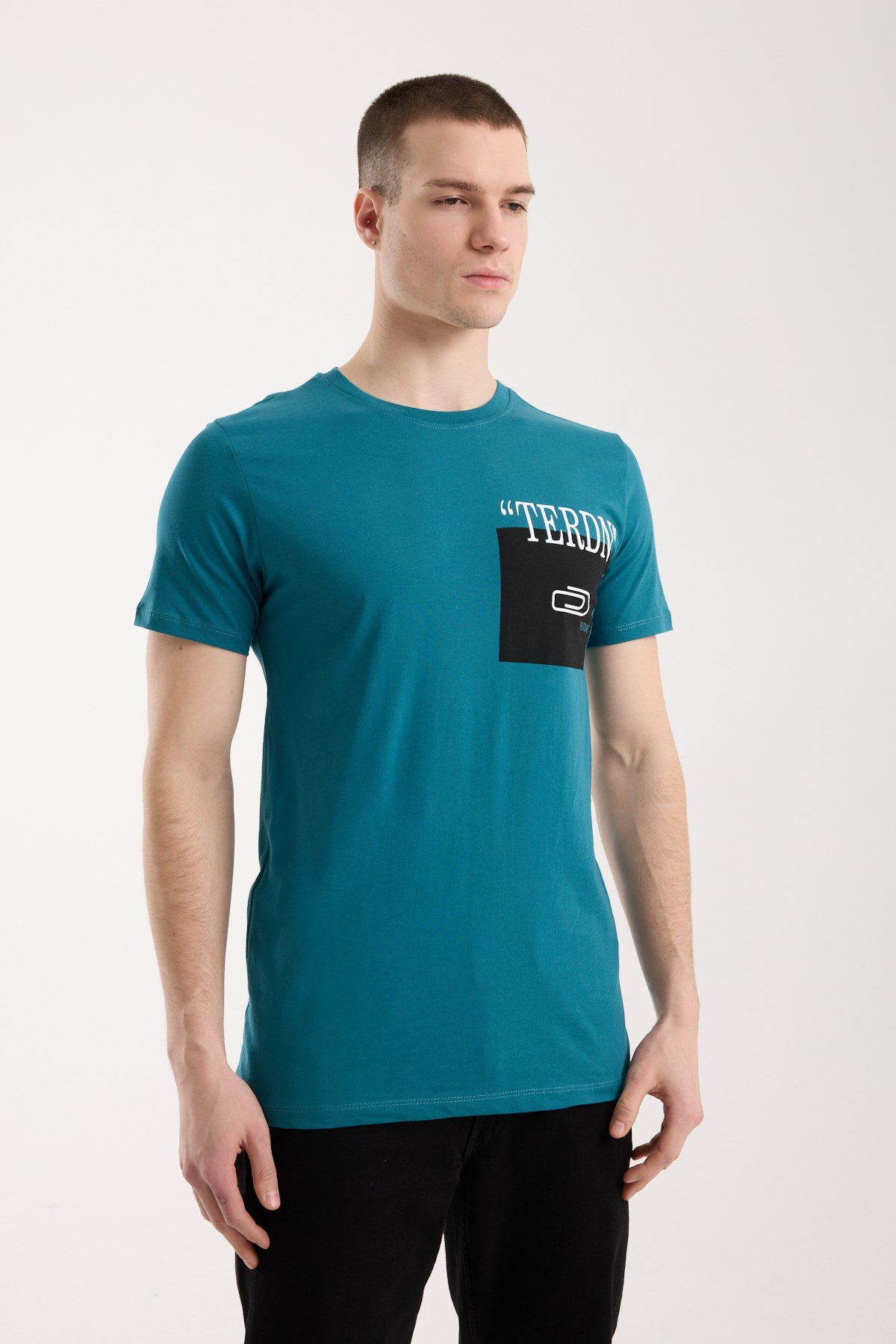 Erkek Baskılı T-Shirt Sportif Kesim Günlük Kullanım