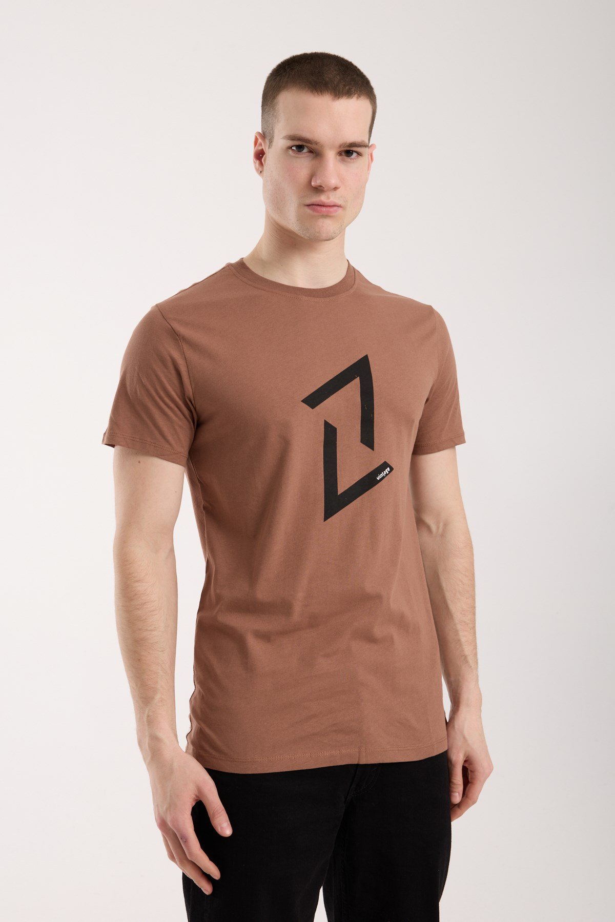Erkek Dinamik Grafik Sembol Baskılı T-Shirt