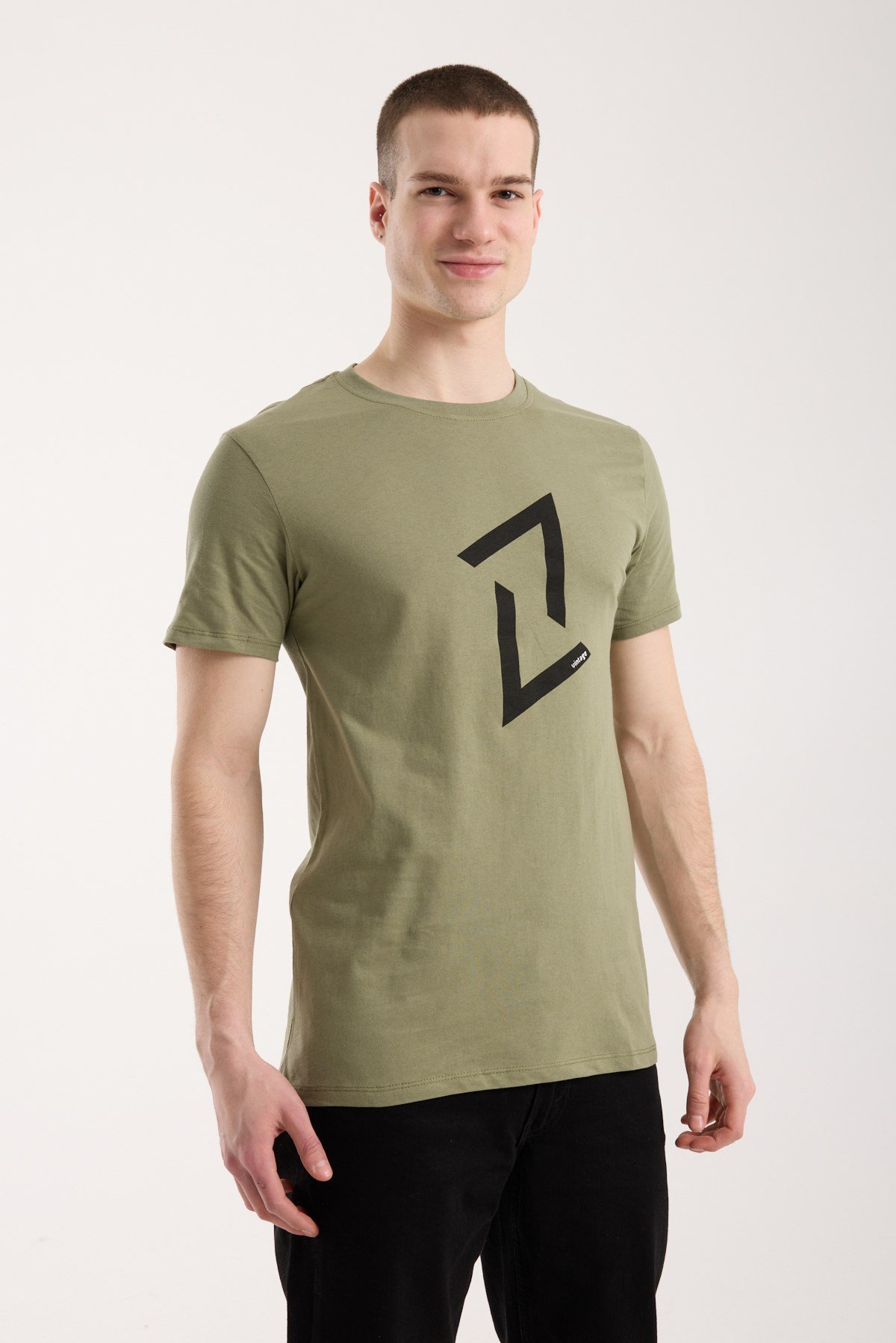 Erkek Dinamik Grafik Sembol Baskılı T-Shirt