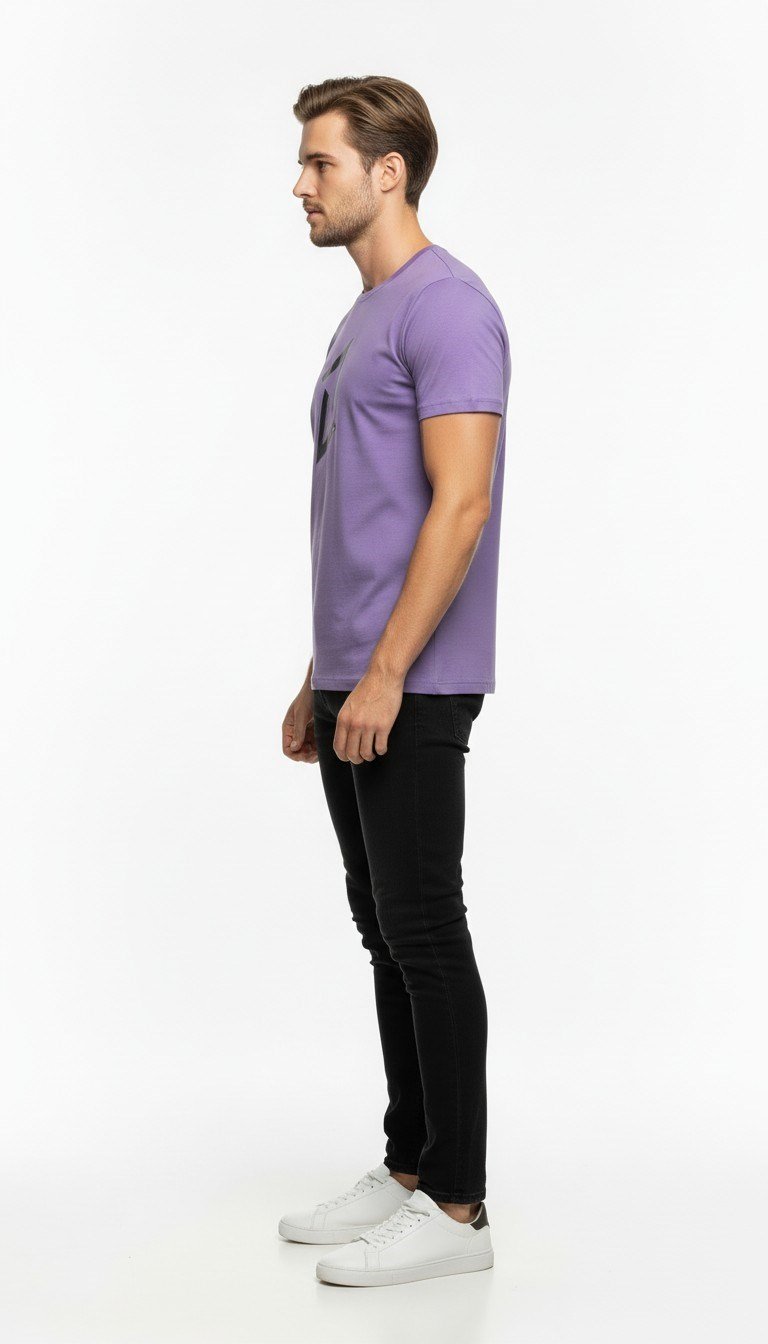 Erkek Dinamik Grafik Sembol Baskılı T-Shirt