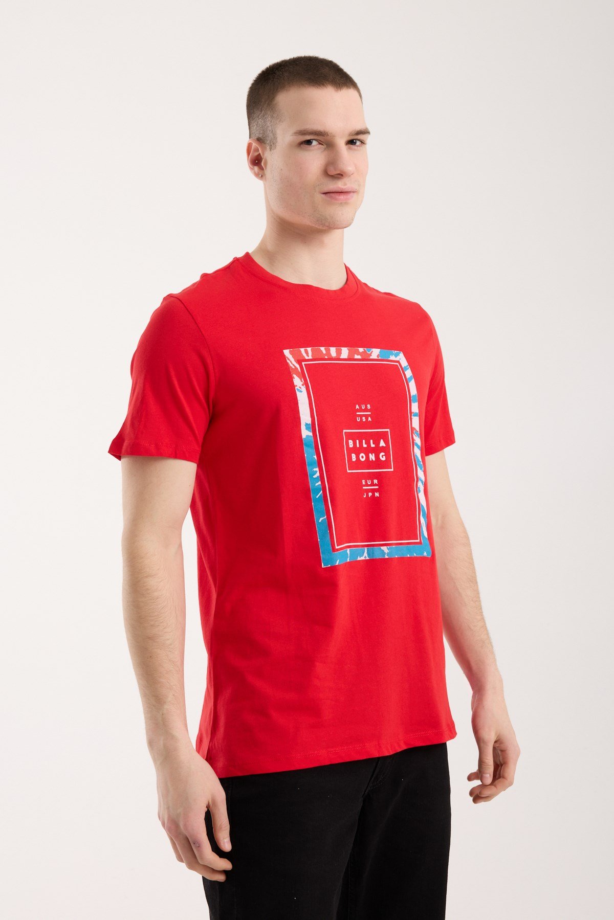 Erkek Grafik Çerçeve Baskılı Günlük T-Shirt