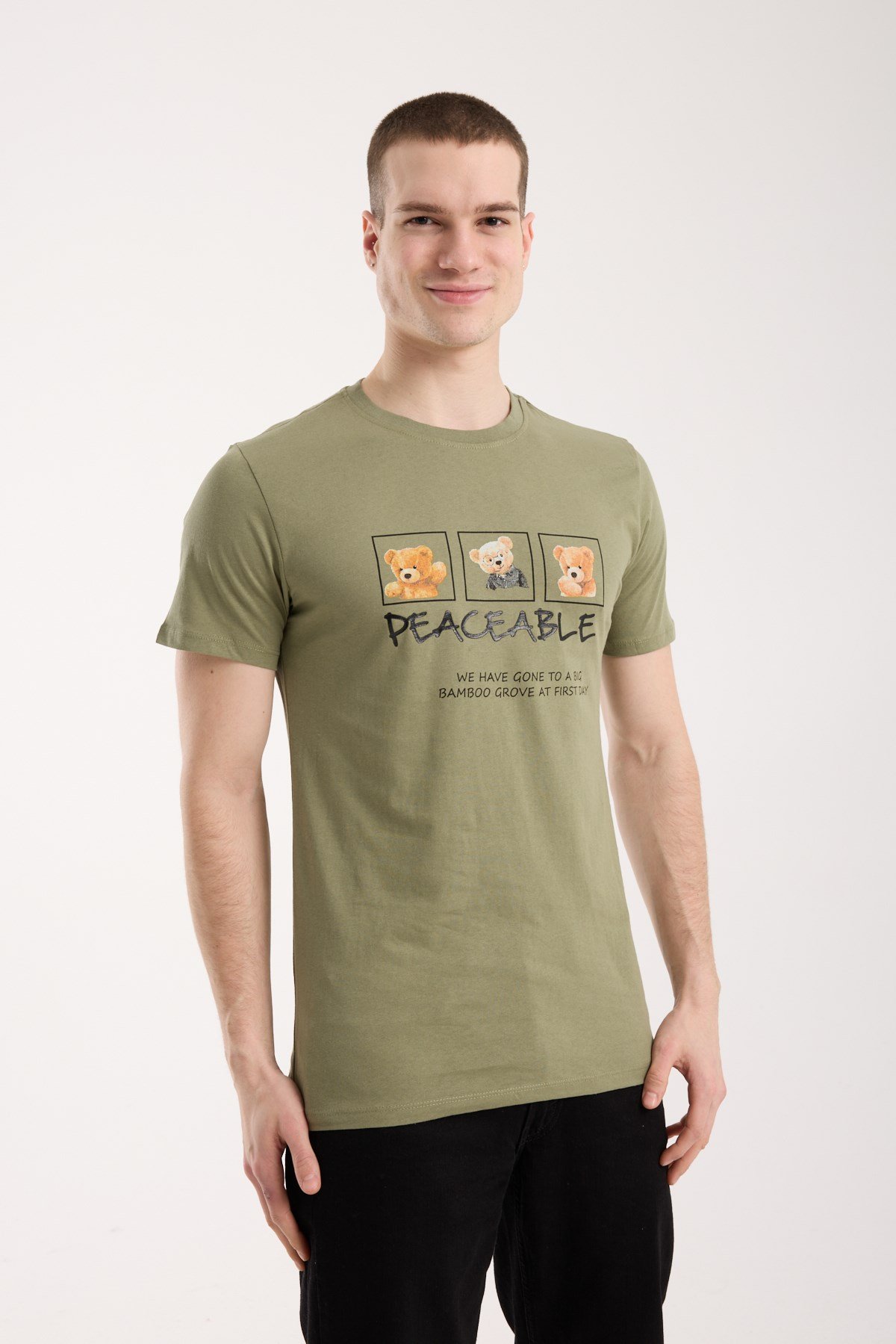 Erkek Günlük Stil Baskılı T-Shirt