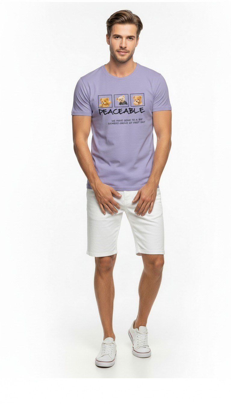 Erkek Günlük Stil Baskılı T-Shirt