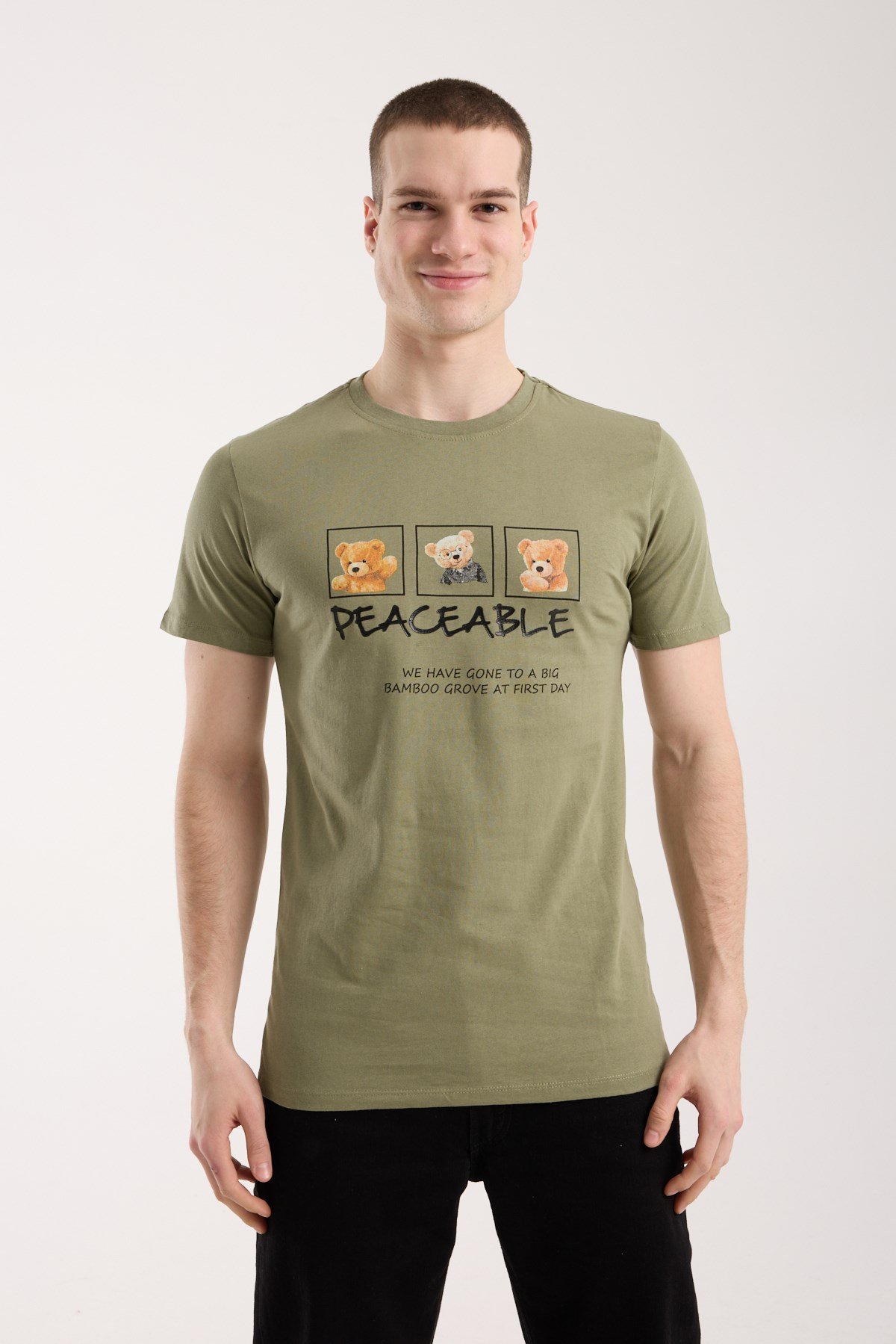 Erkek Günlük Stil Baskılı T-Shirt
