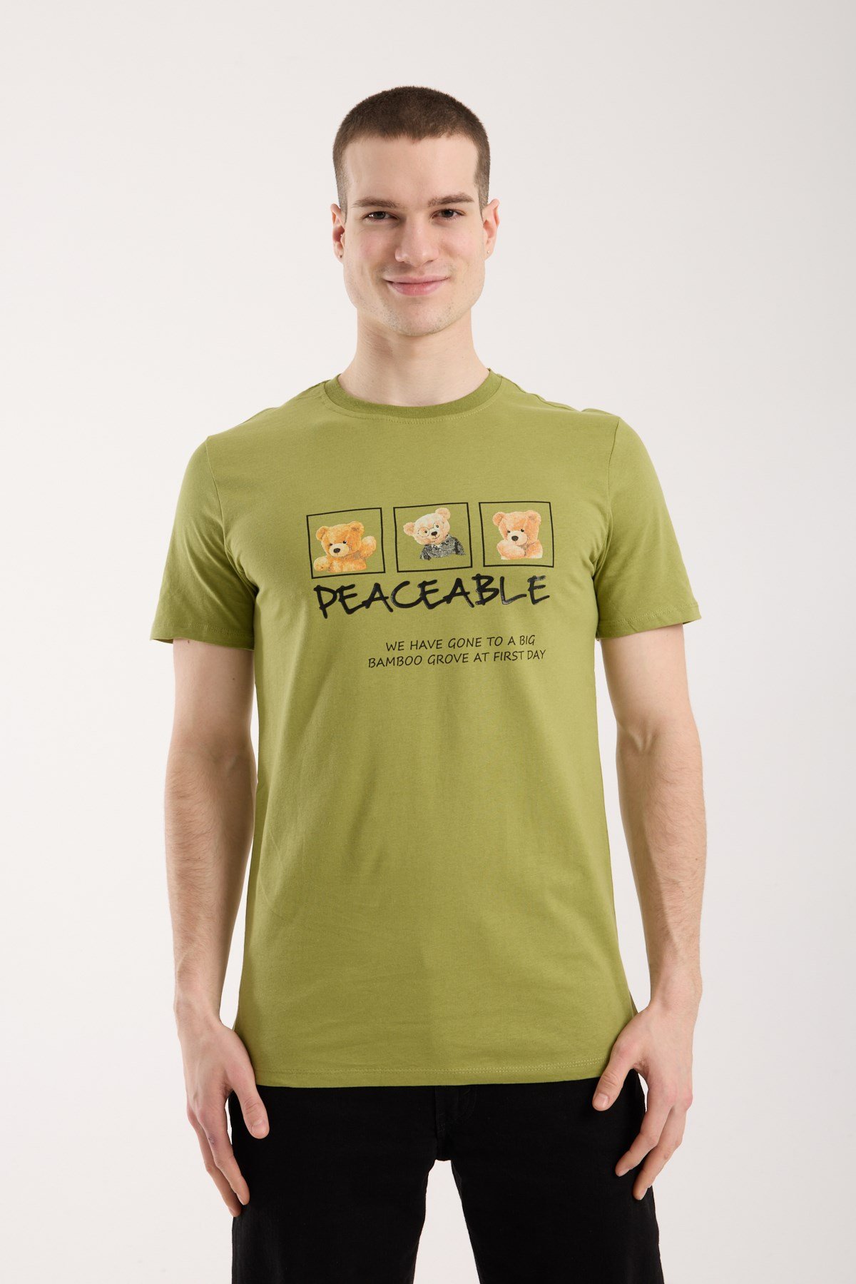 Erkek Günlük Stil Baskılı T-Shirt