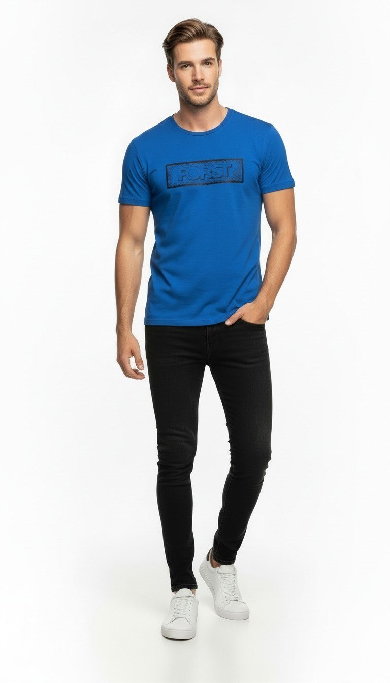 Erkek Minimal Logo Detaylı Modern Günlük T-Shirt