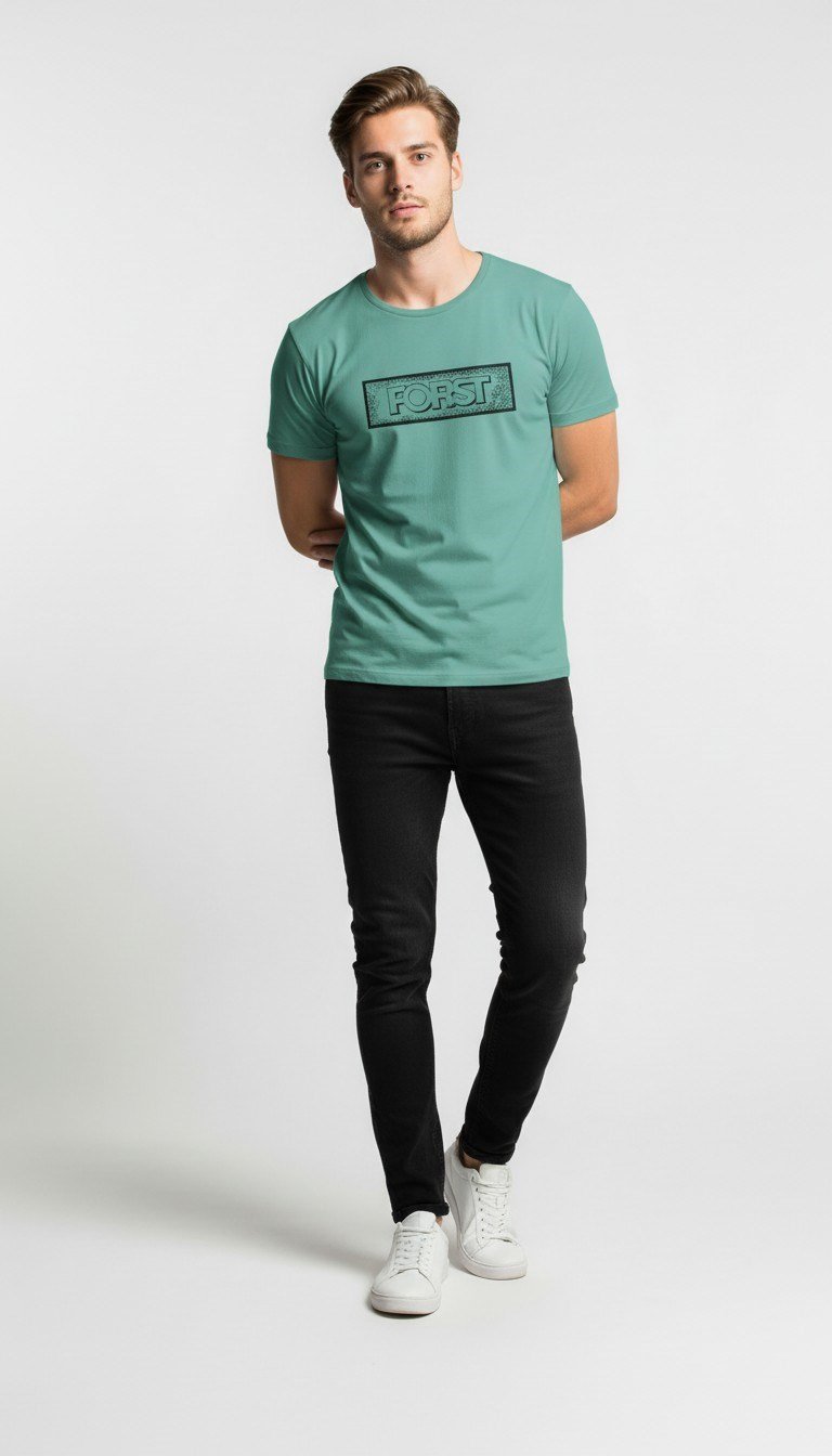 Erkek Minimal Logo Detaylı Modern Günlük T-Shirt